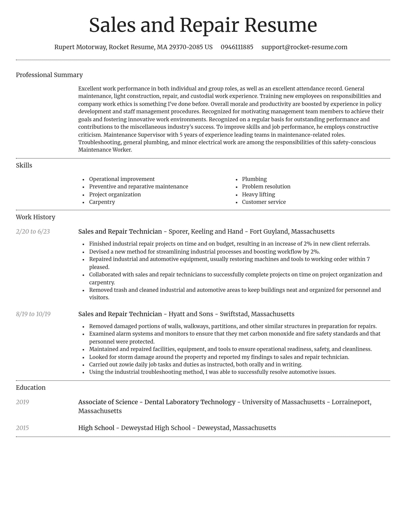 Dignified resume template