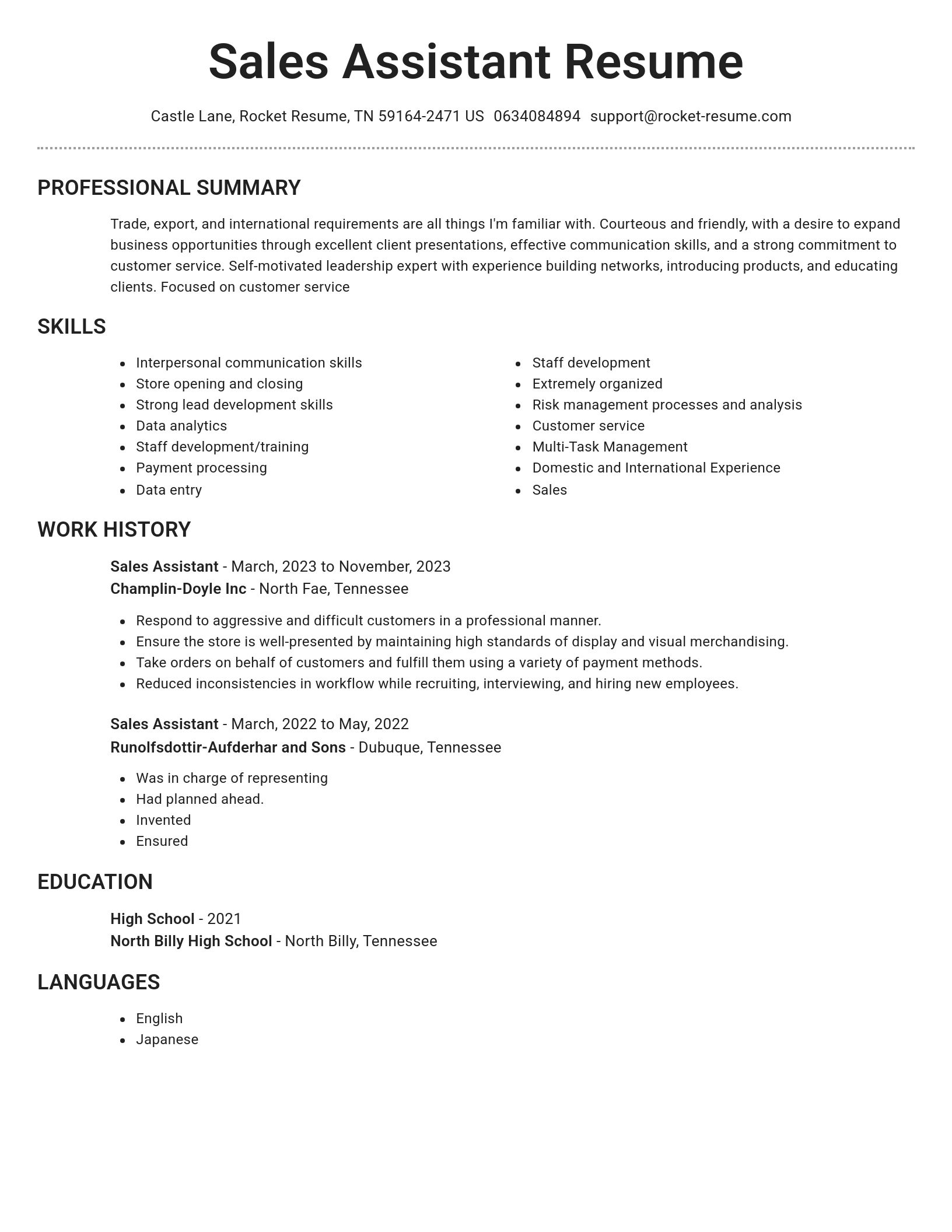 Brilliant resume template