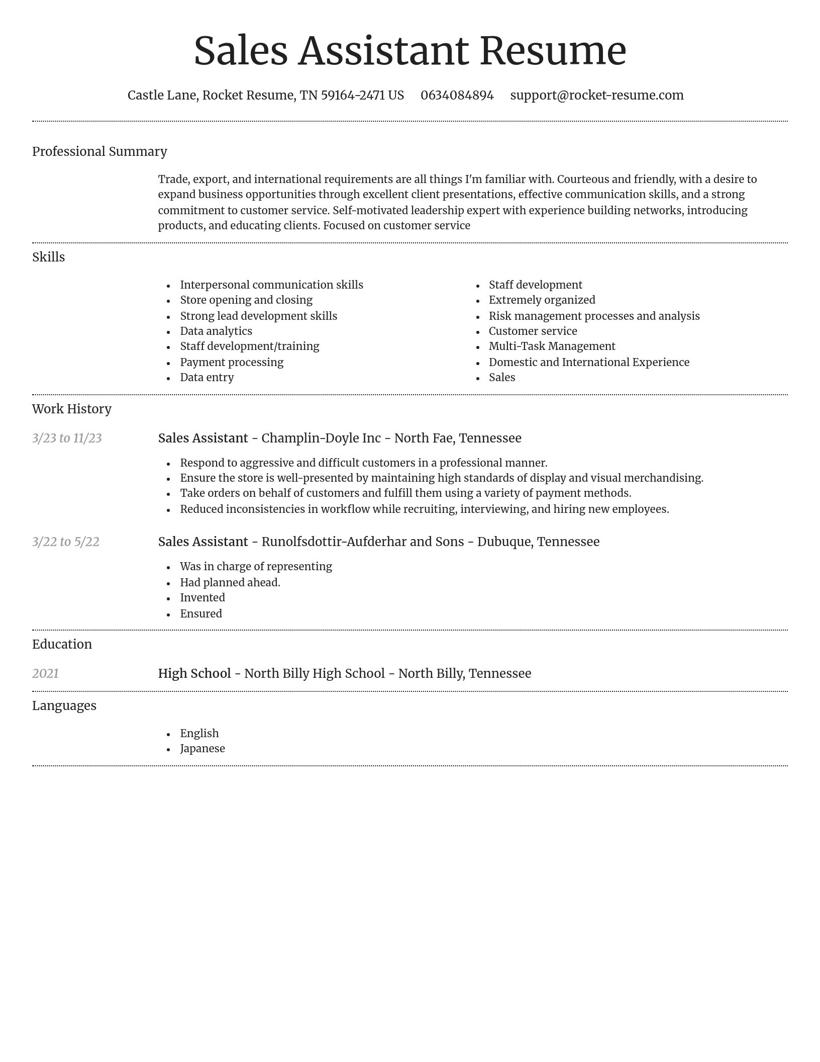 Dignified resume template