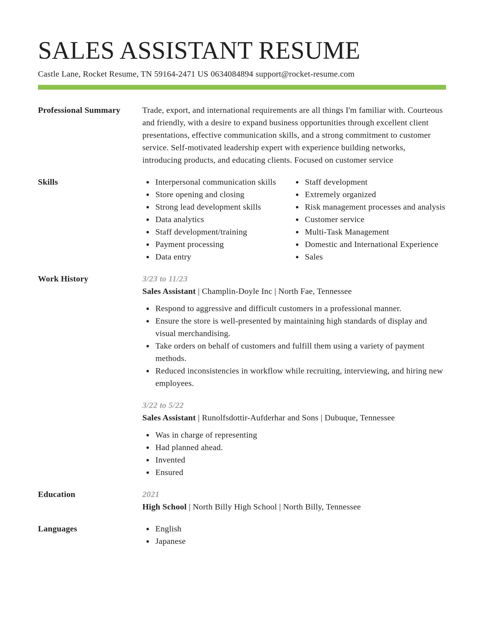 Smart resume template