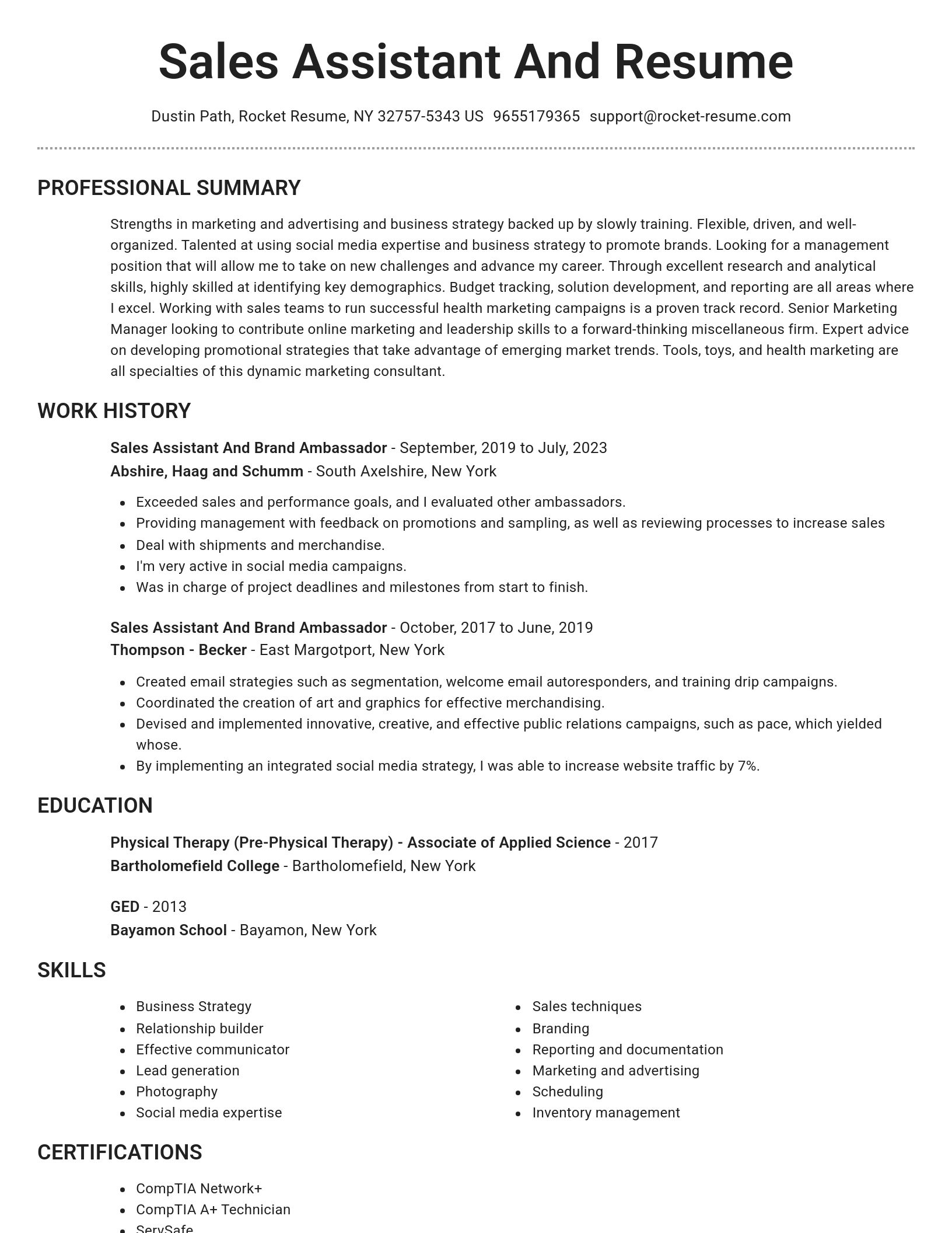 Brilliant resume template
