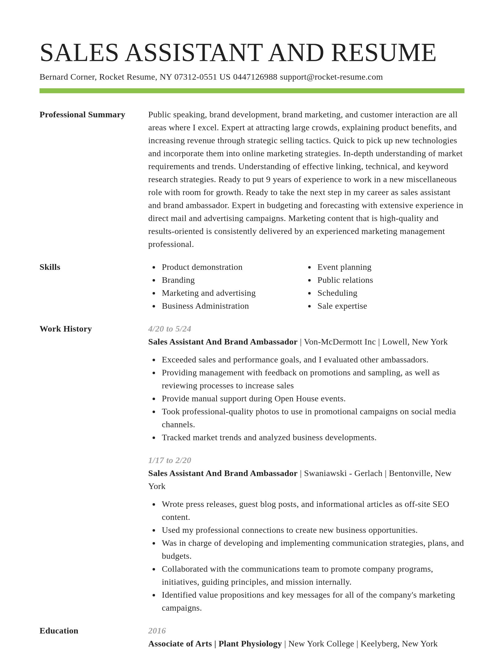 Smart resume template