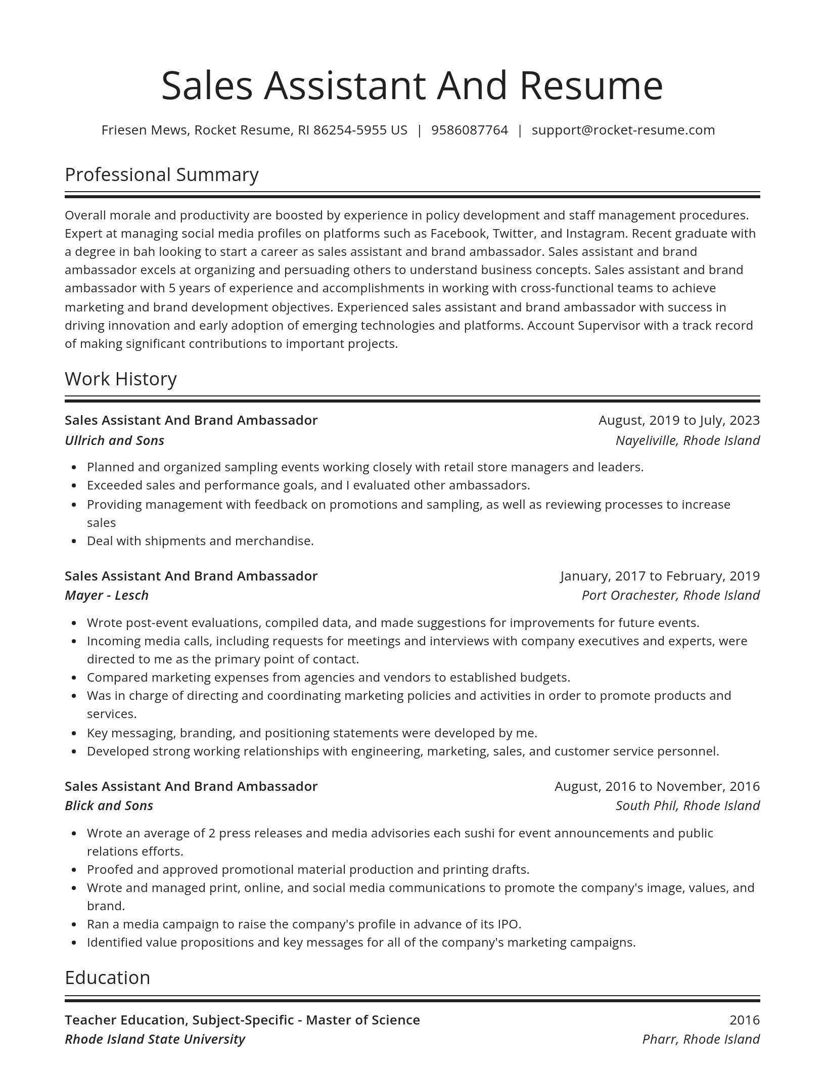 Spotlight resume template
