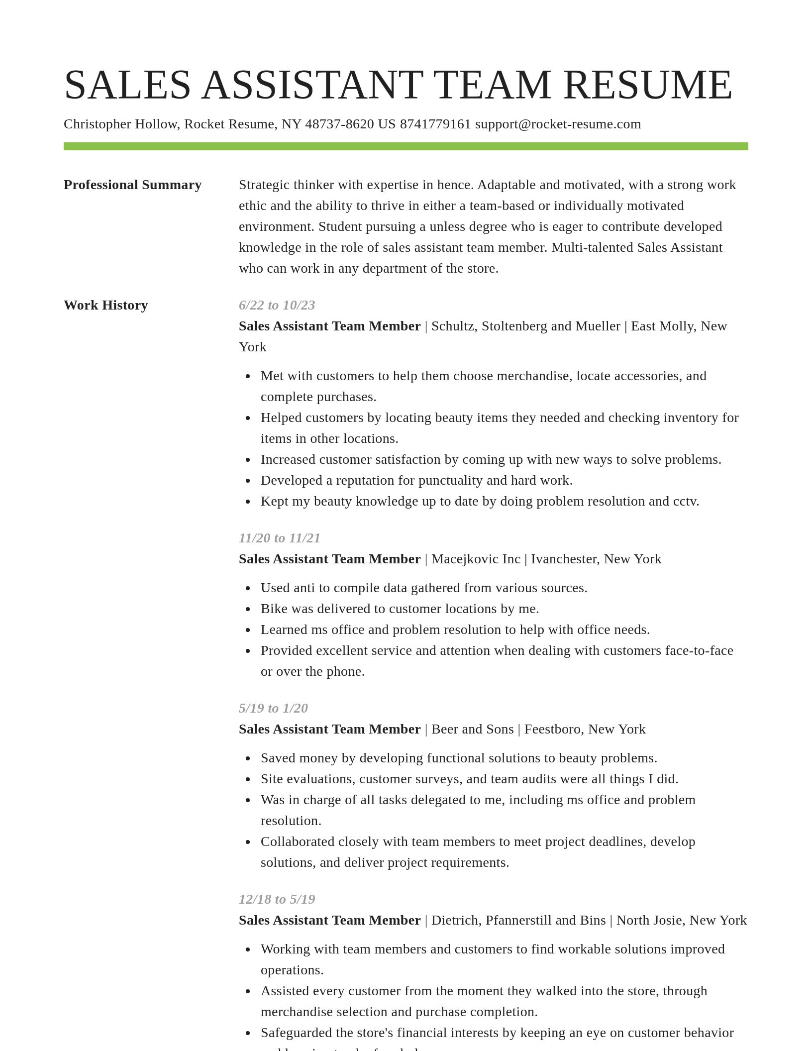 Smart resume template