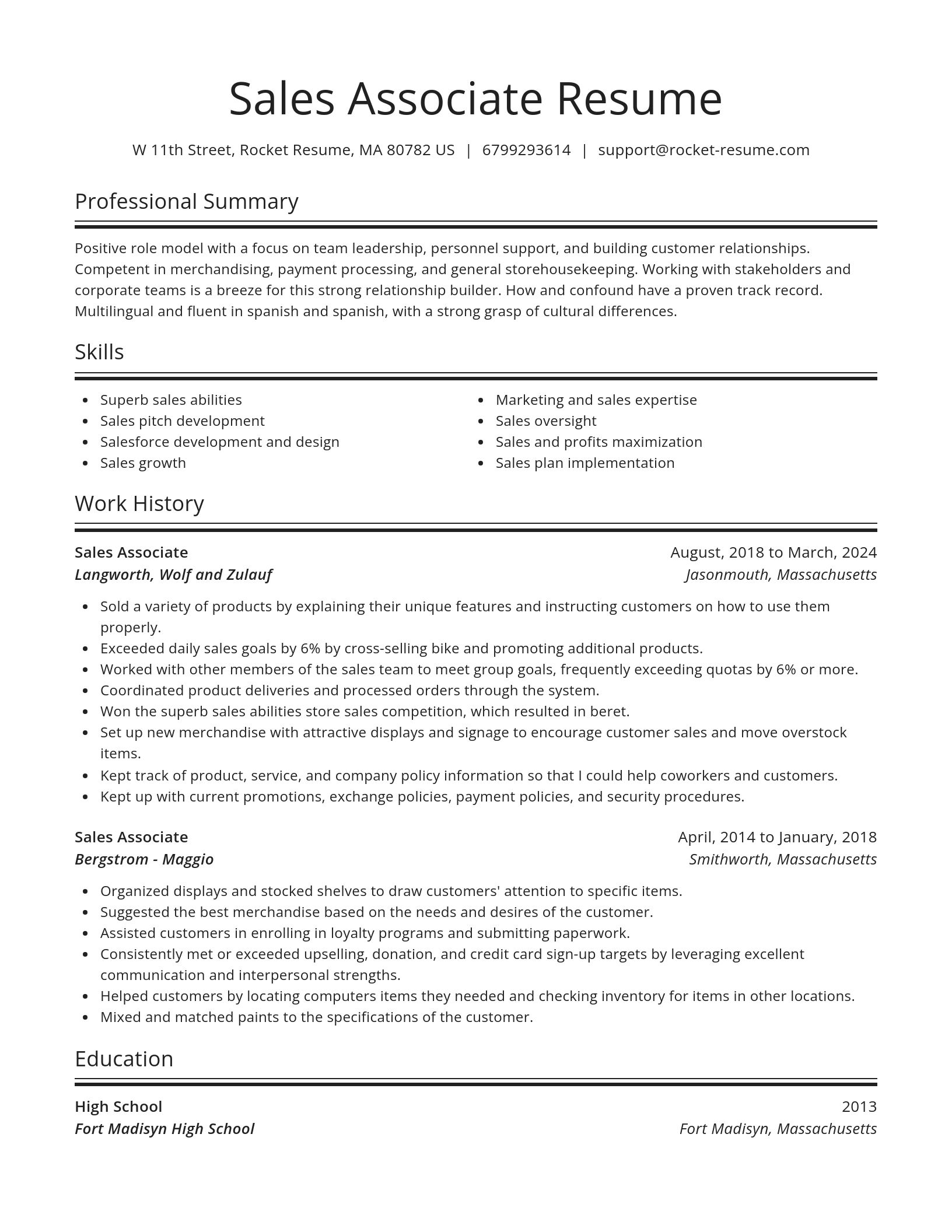 Spotlight resume template