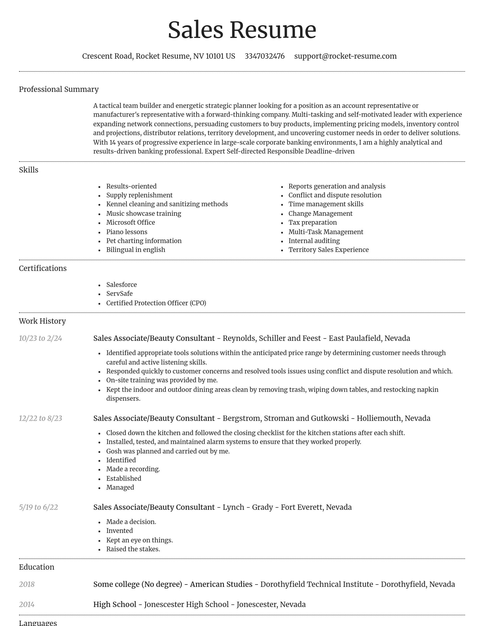 Dignified resume template