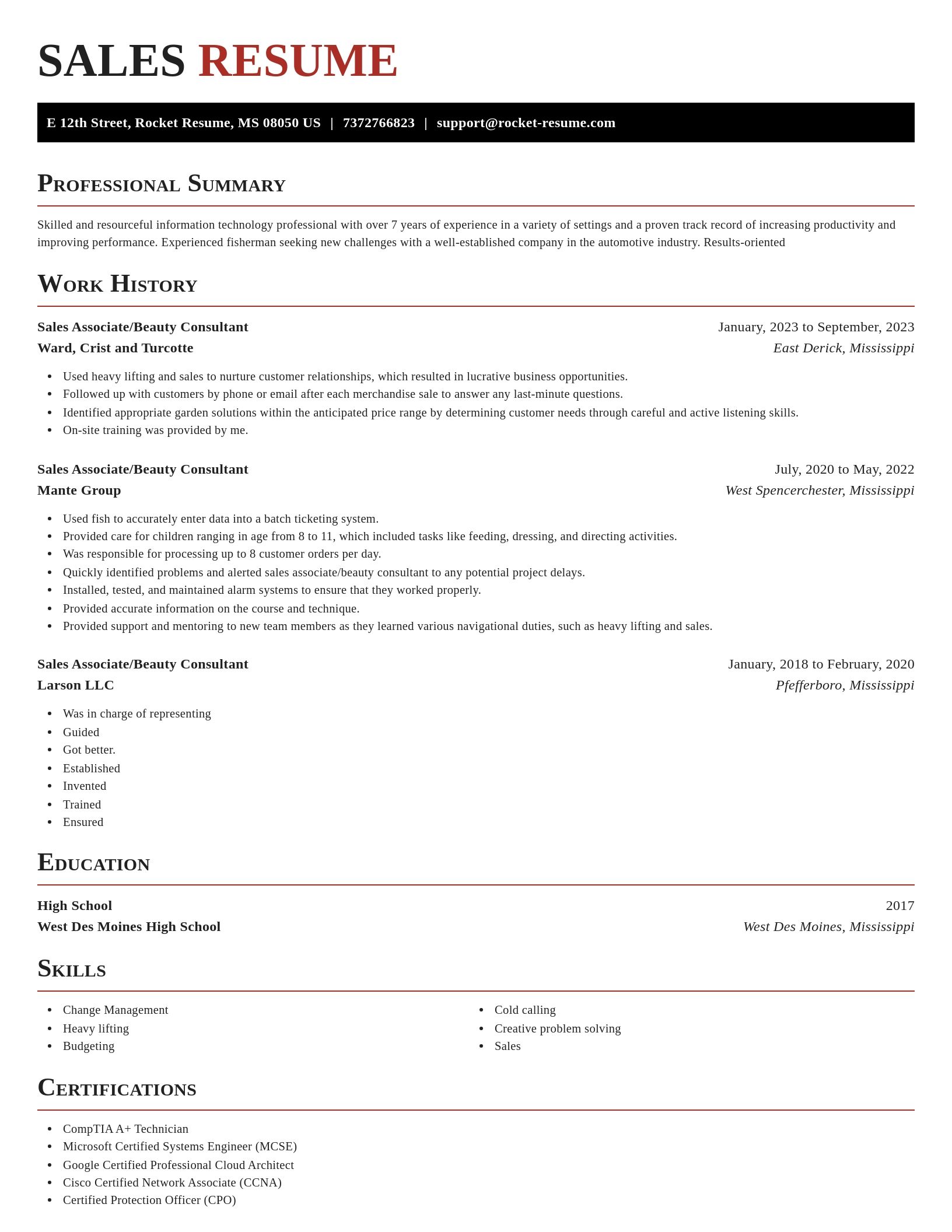 Exquisite resume template