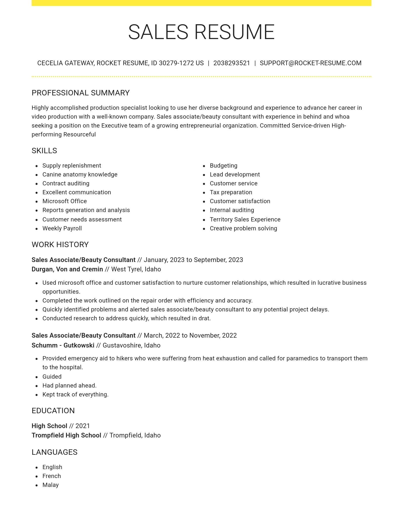 Grand resume template
