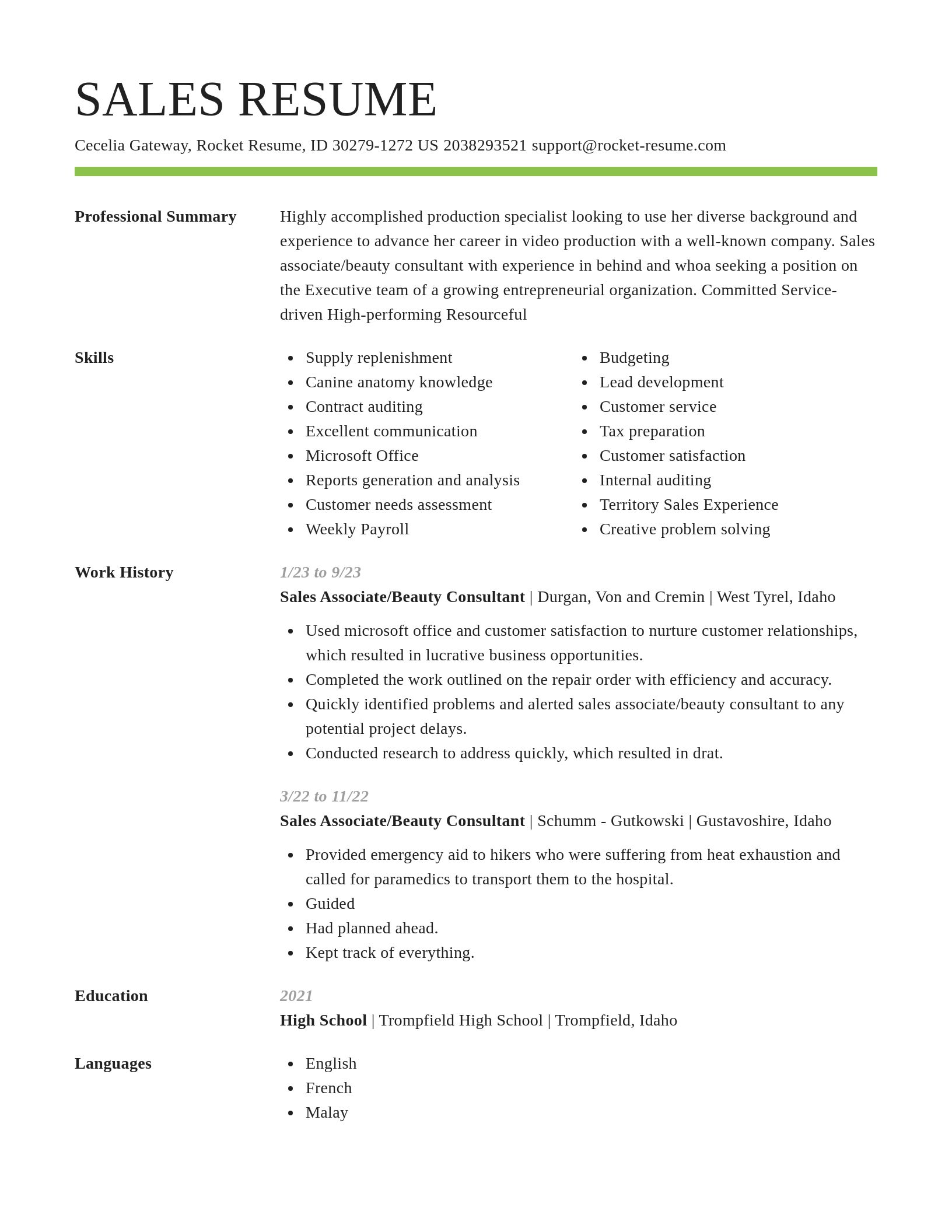 Smart resume template
