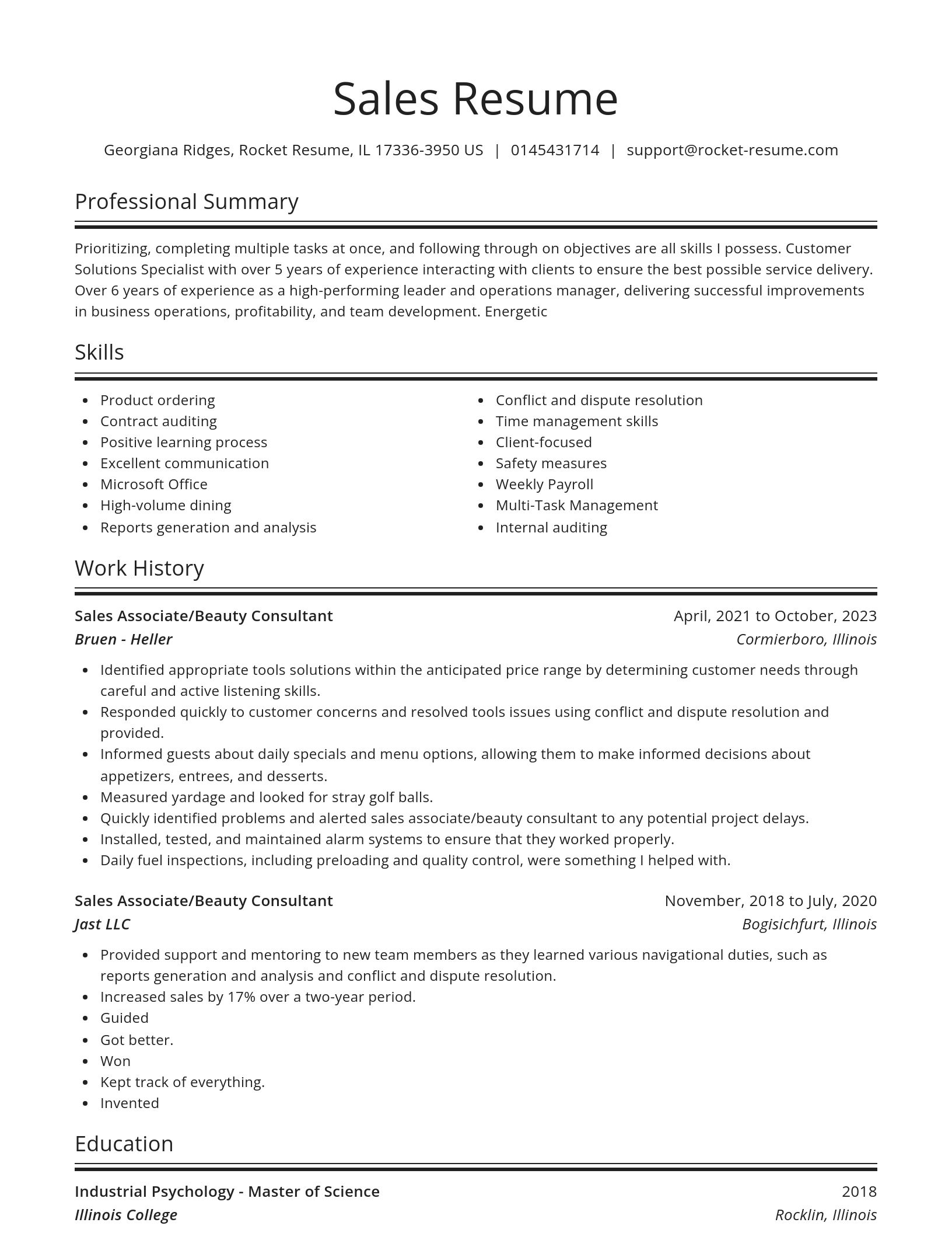 Spotlight resume template