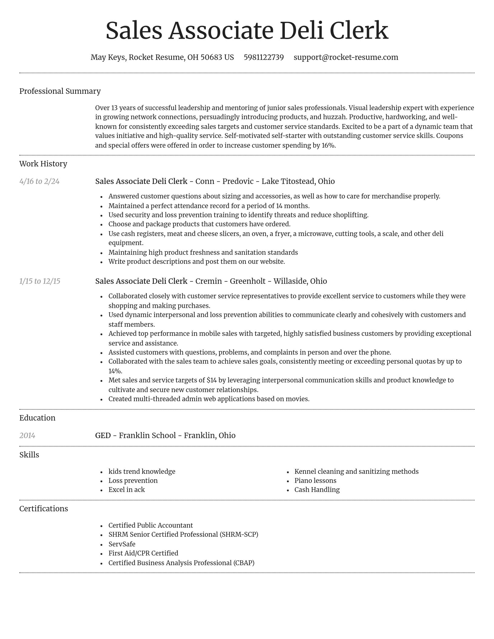 Dignified resume template