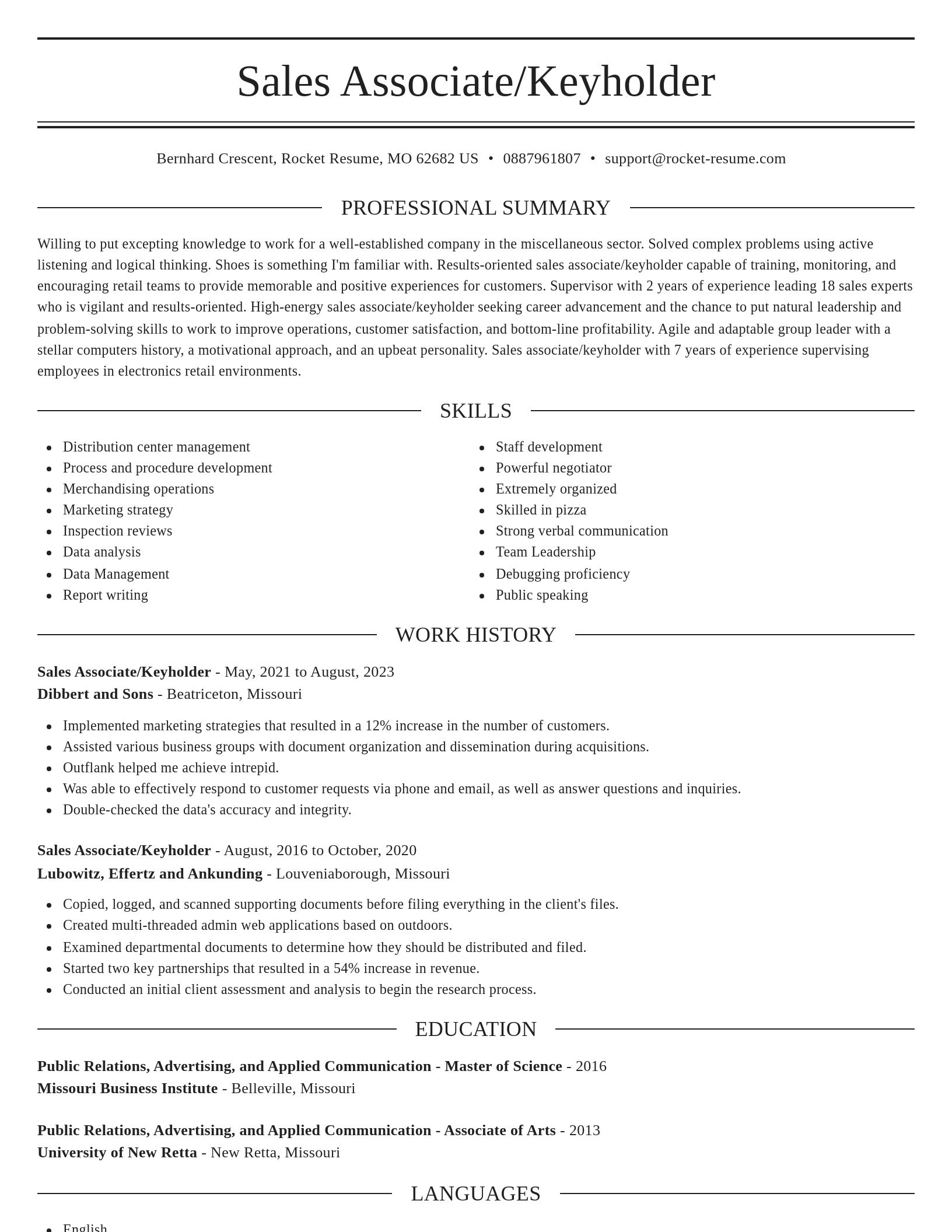 Elegant resume template