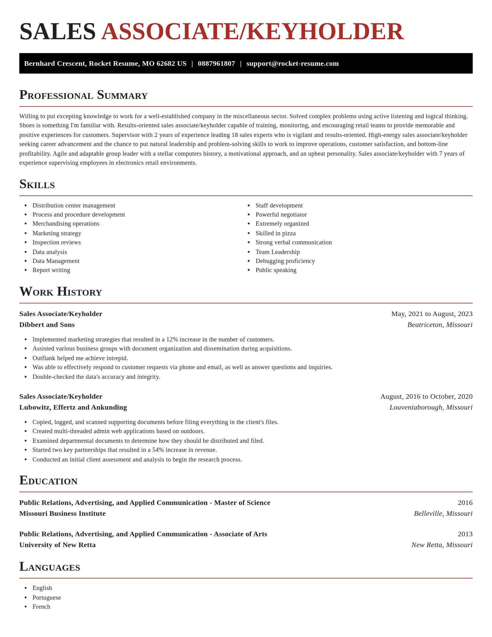 Exquisite resume template