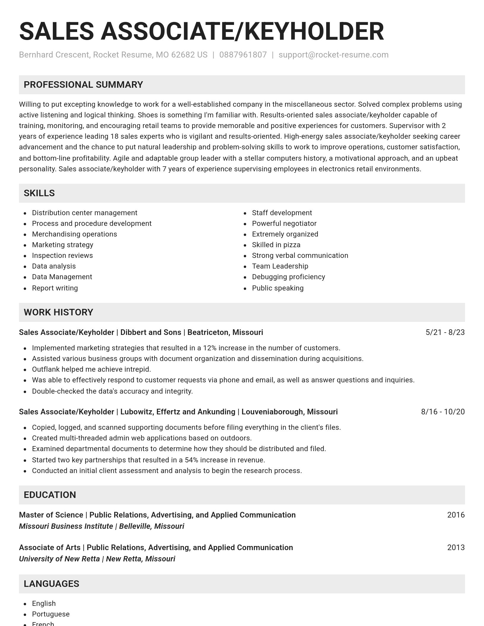 Genius resume template