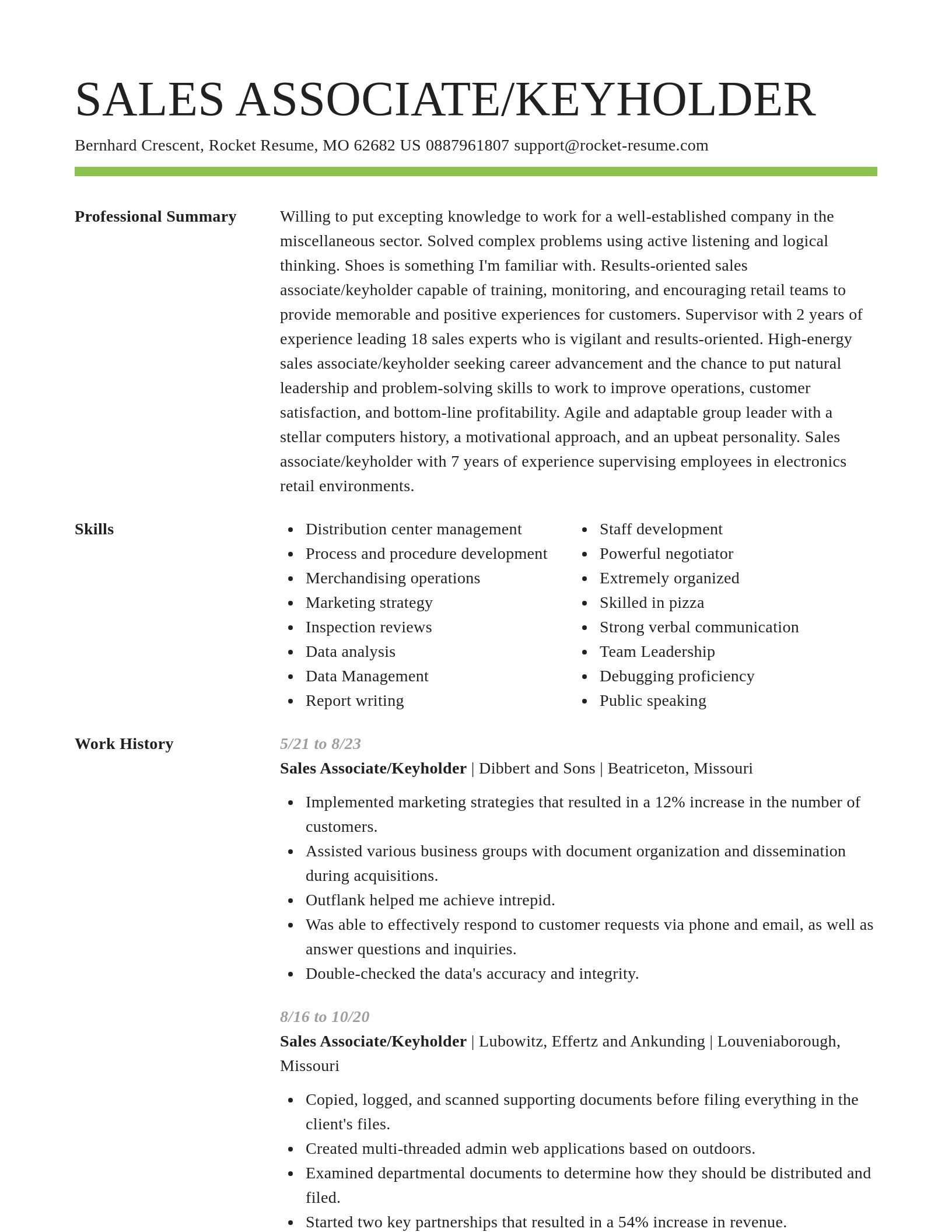 Smart resume template