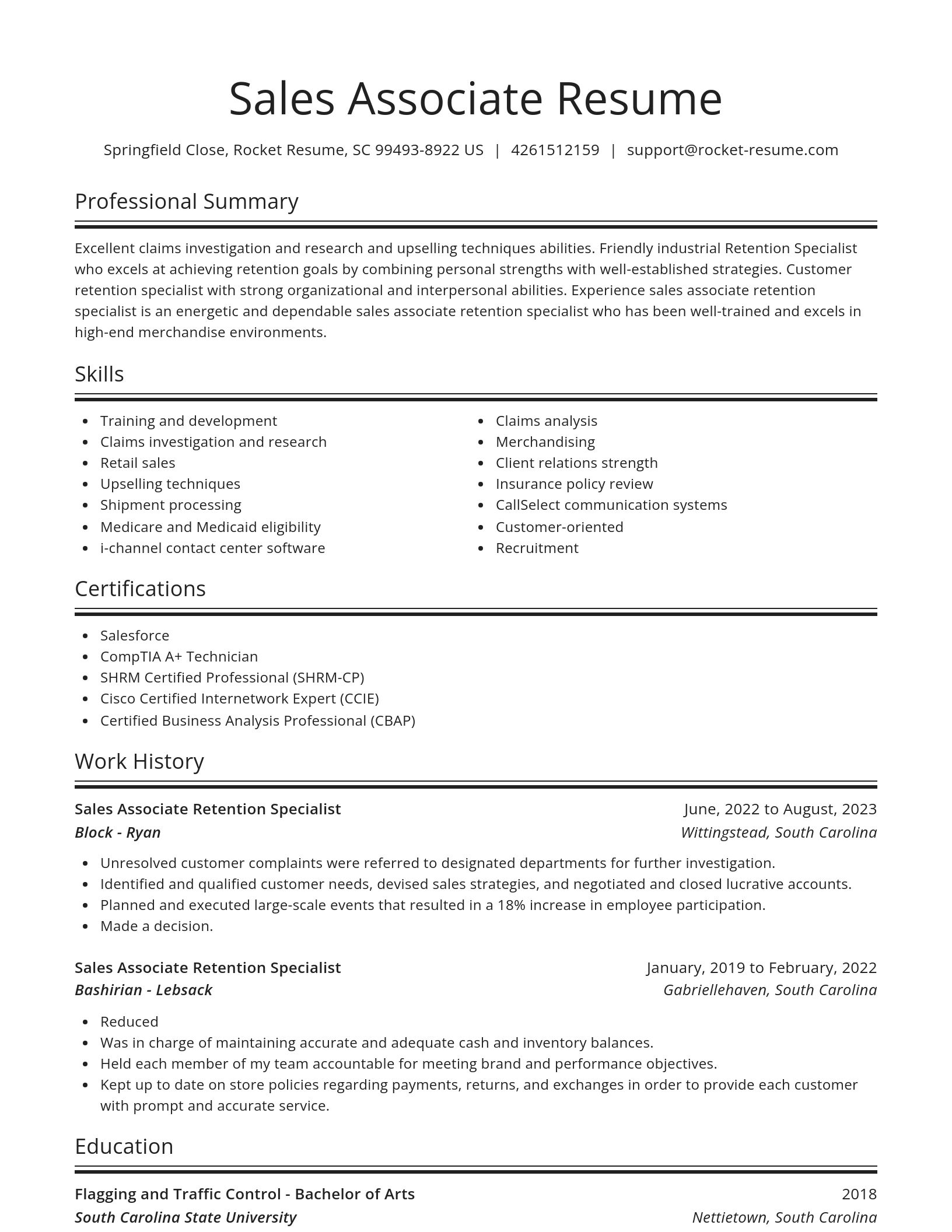Spotlight resume template