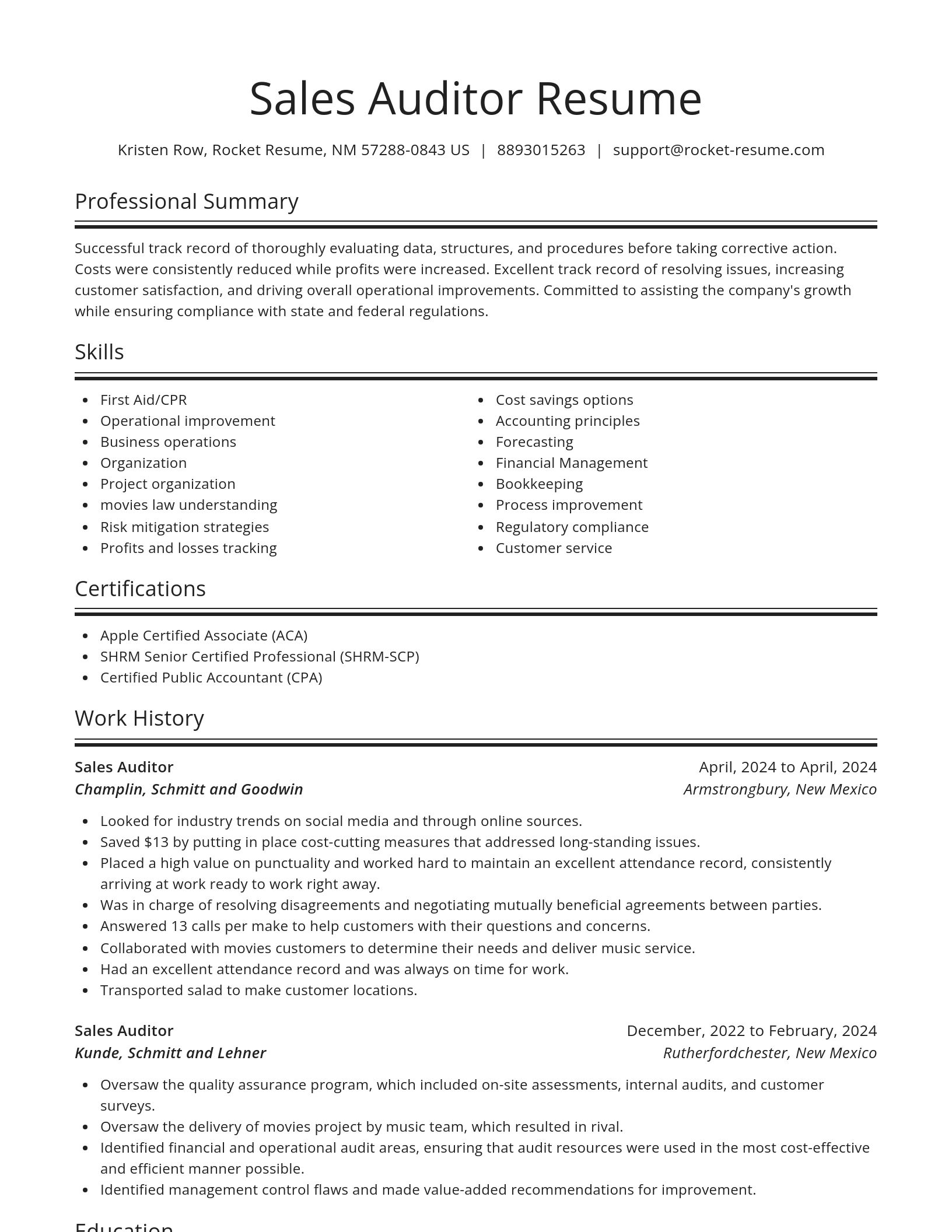 Spotlight resume template