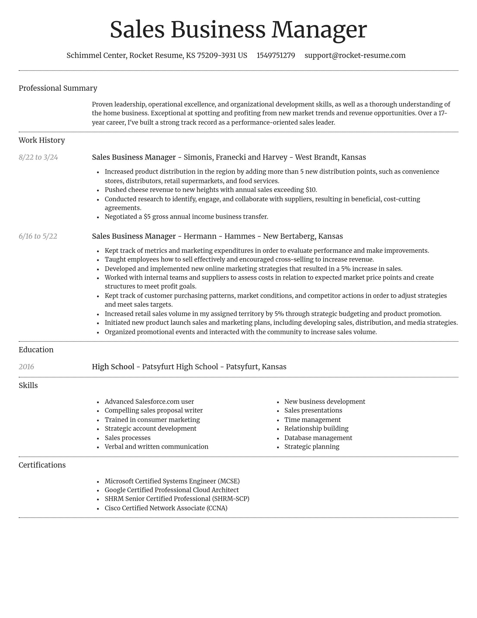Dignified resume template
