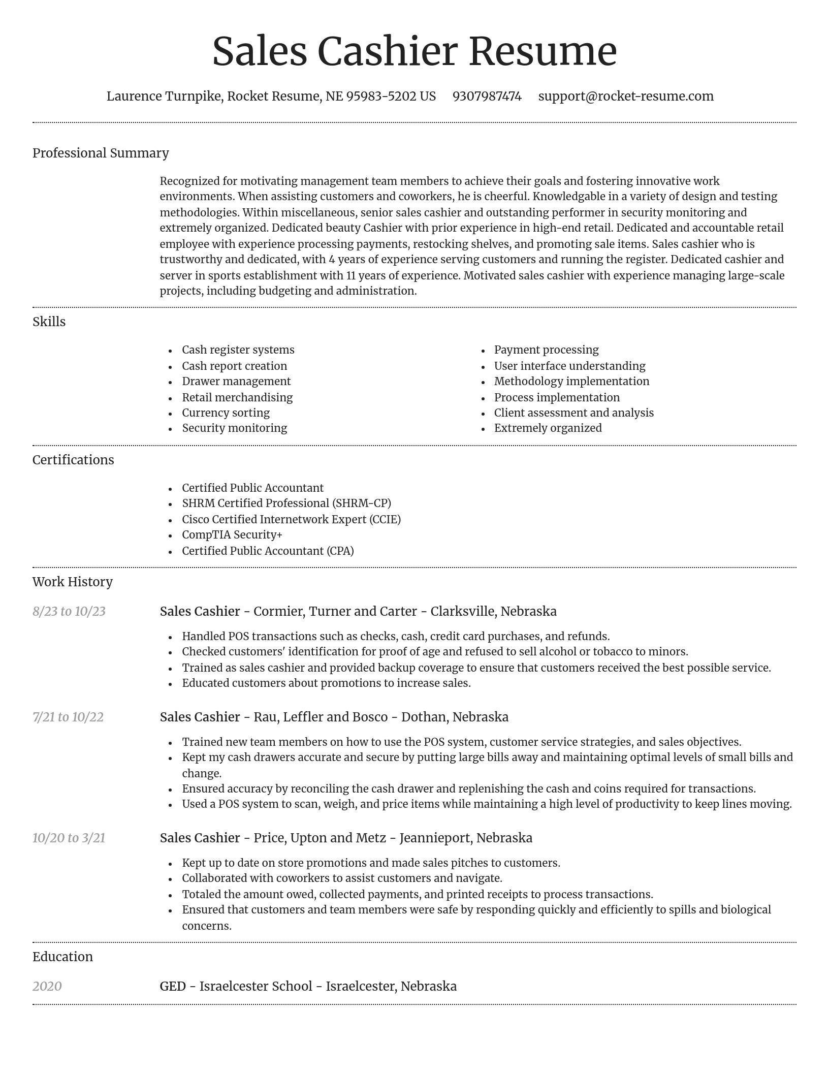 Dignified resume template