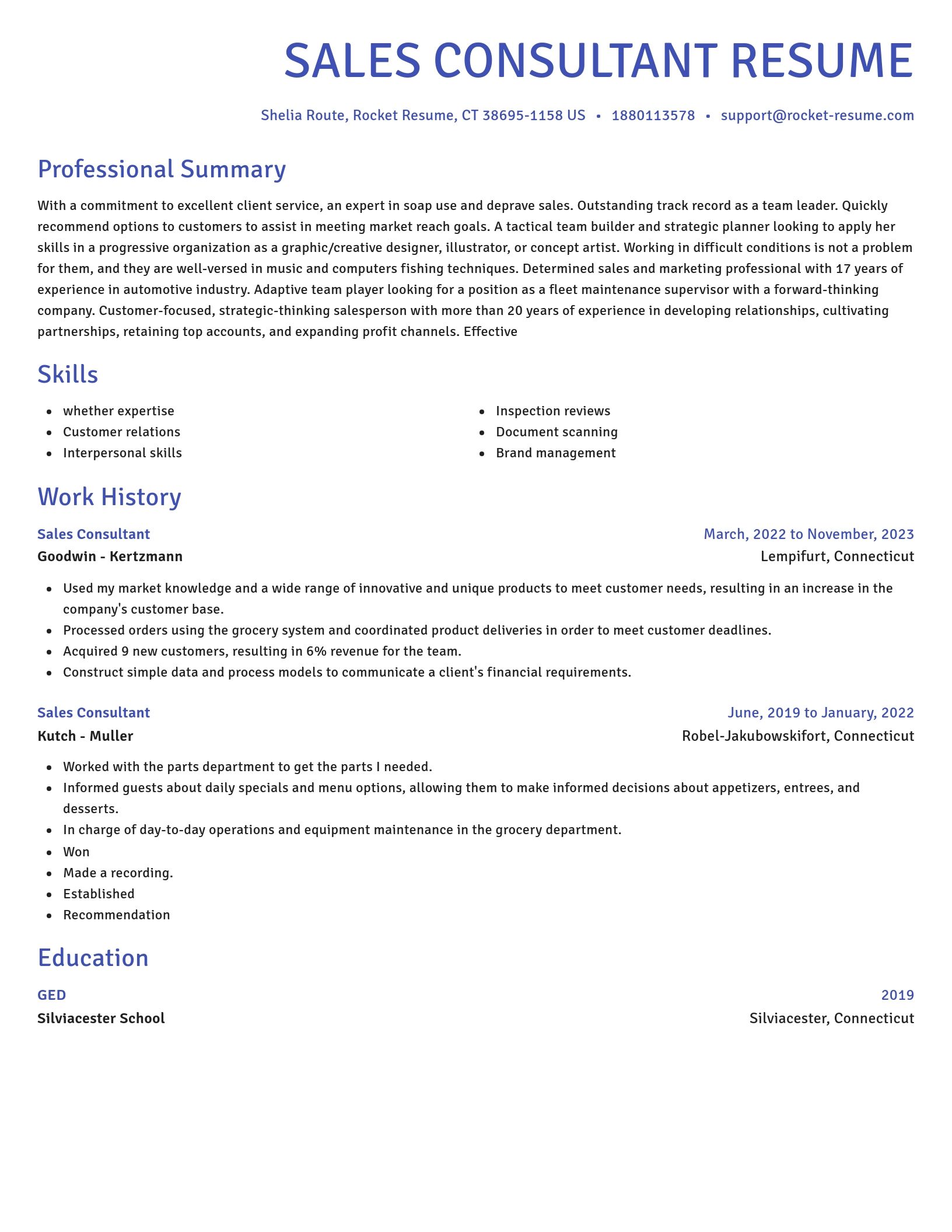 Novel resume template