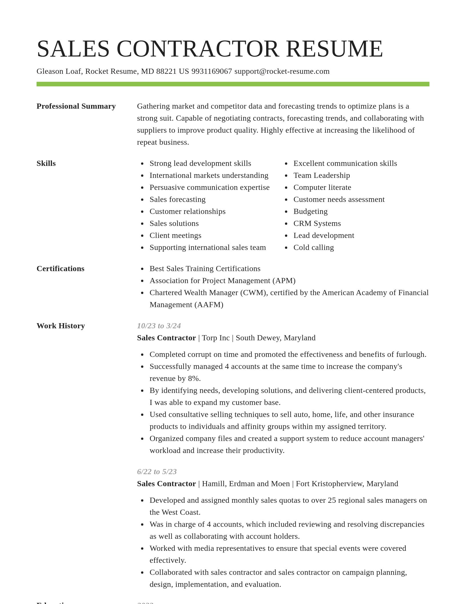 Smart resume template