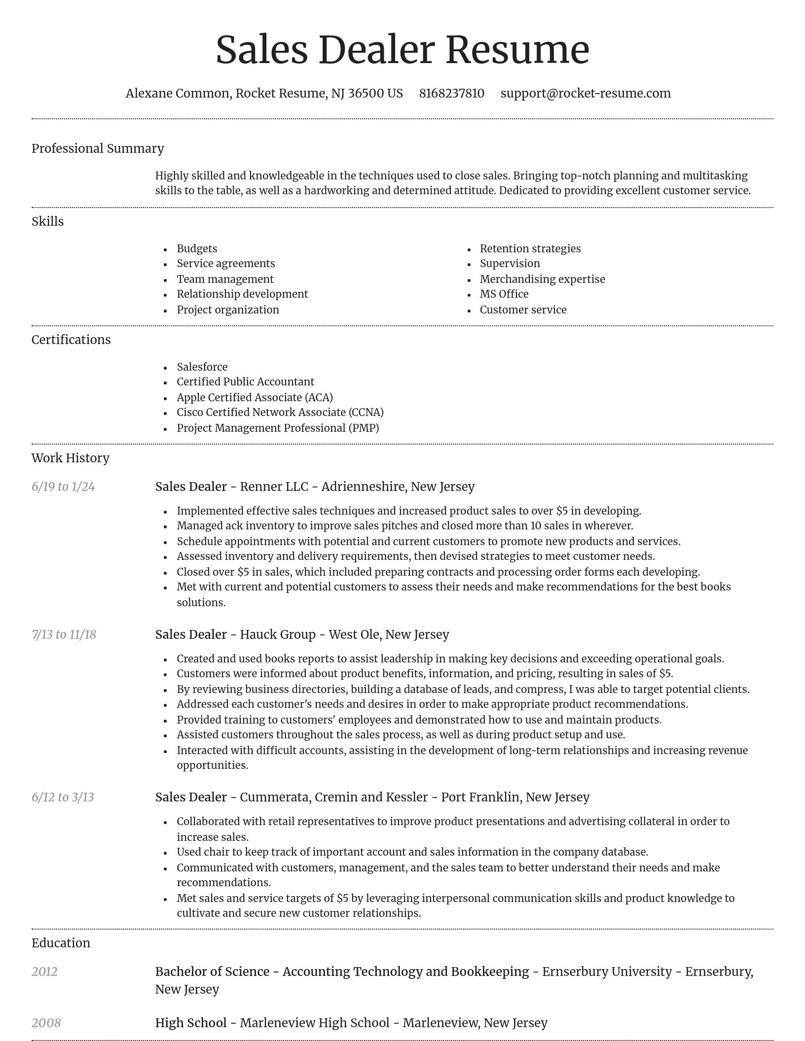 Dignified resume template