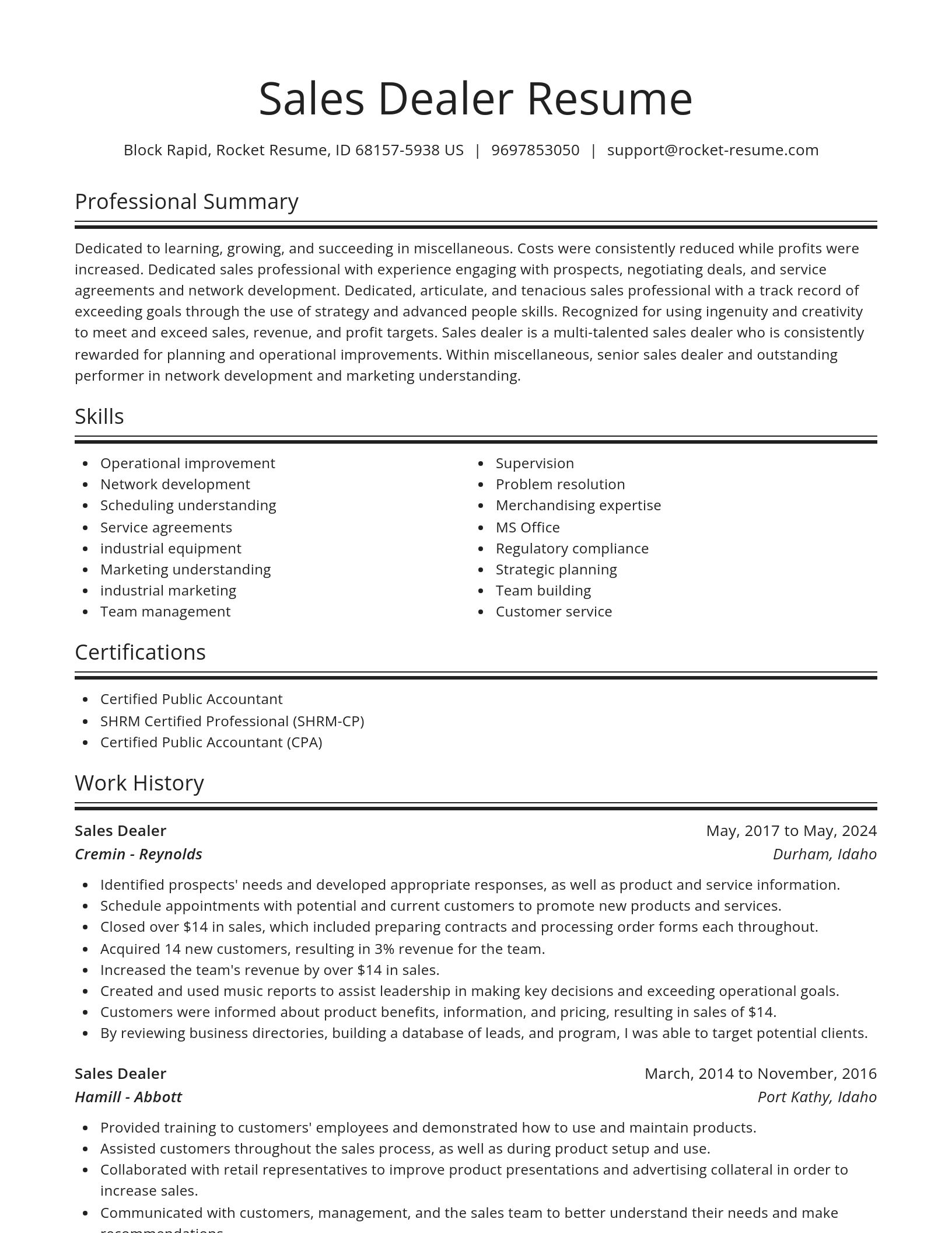 Spotlight resume template