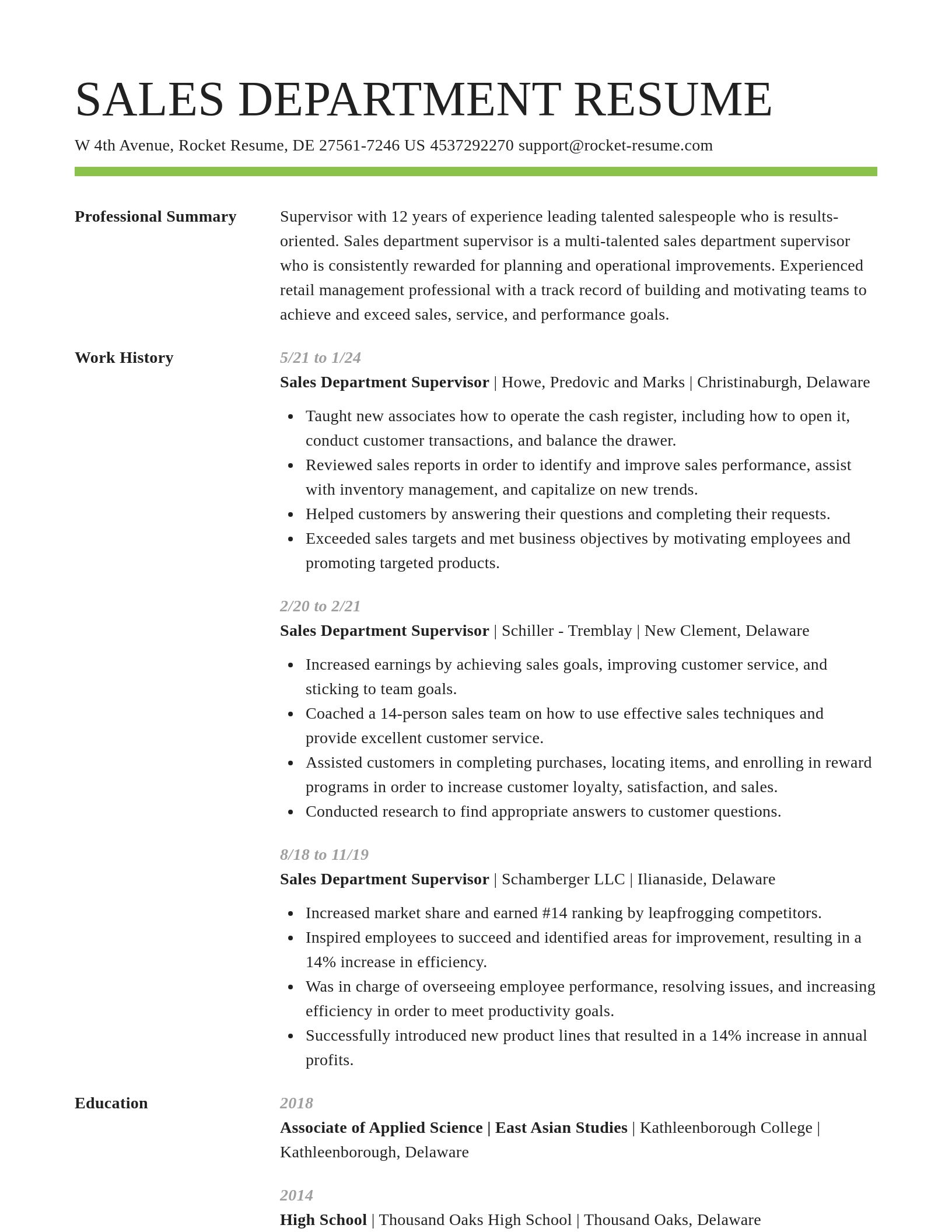 Smart resume template
