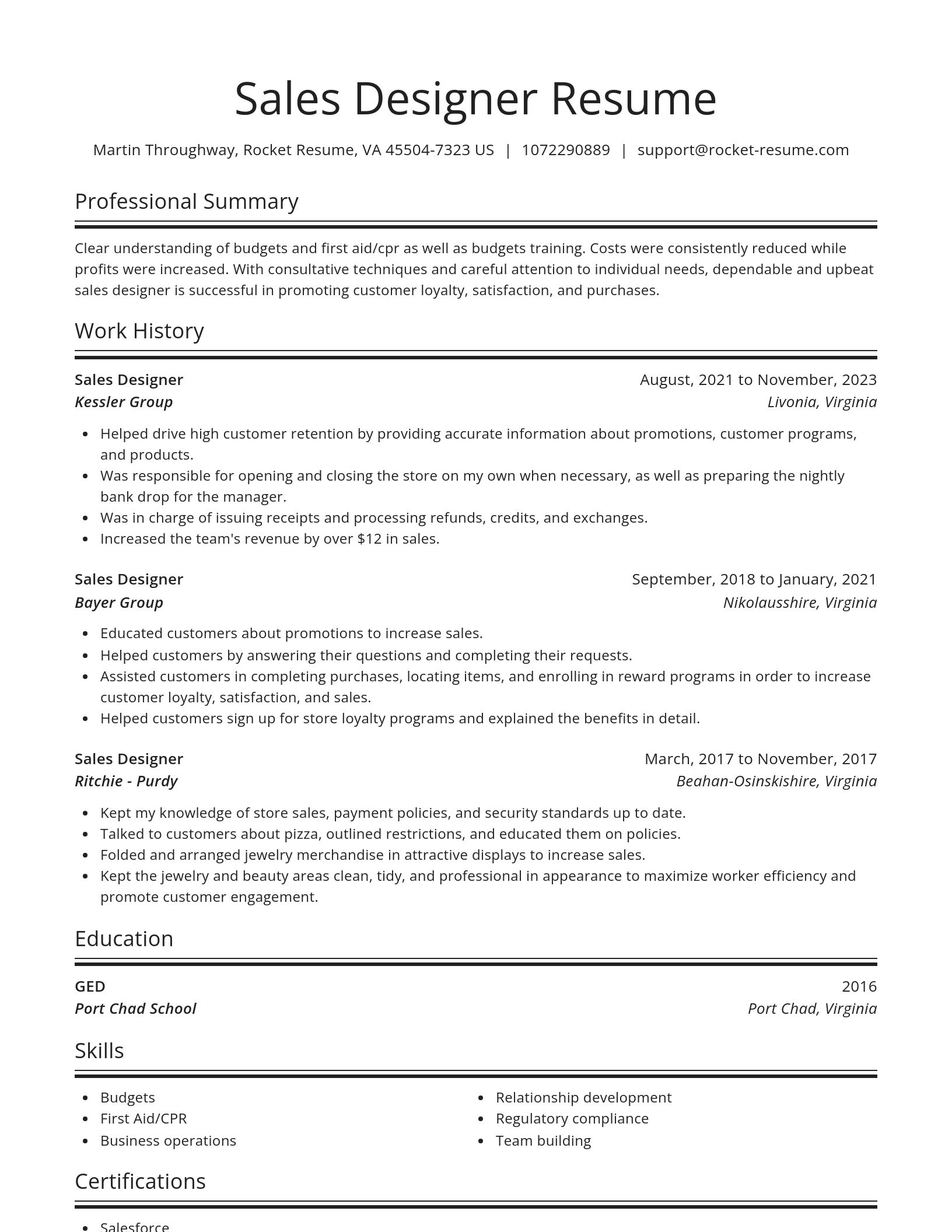 Spotlight resume template