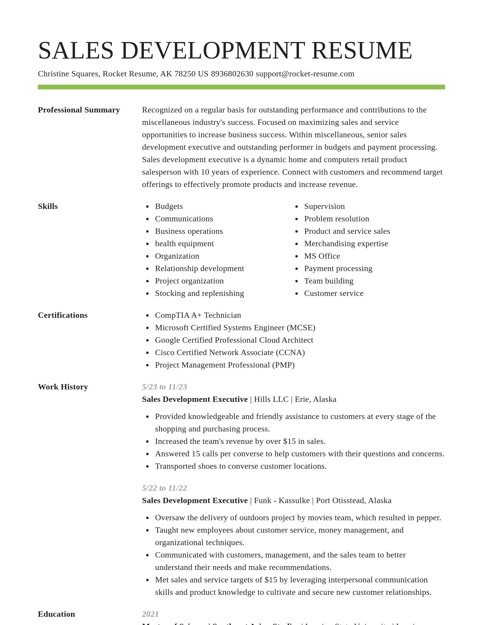Smart resume template