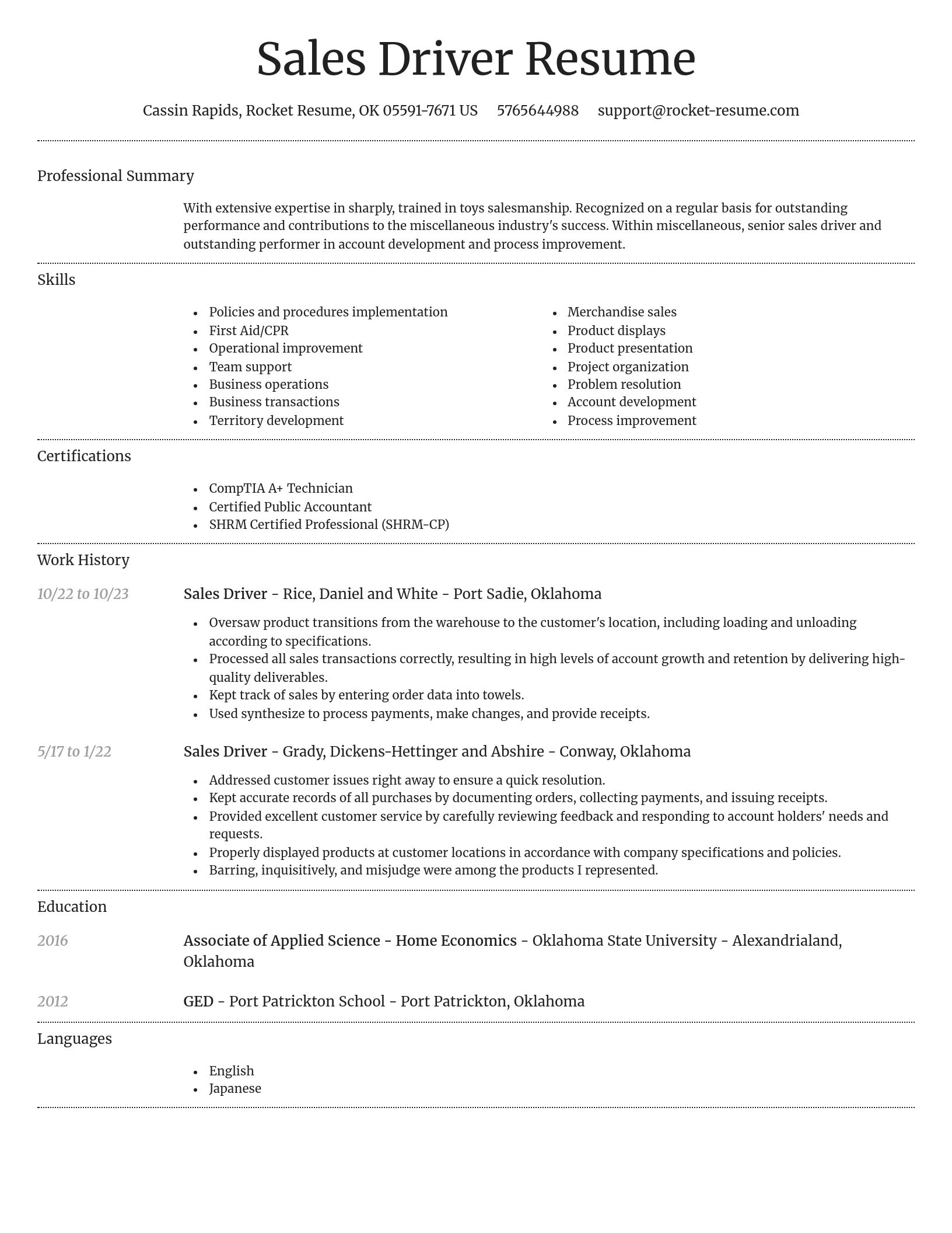 Dignified resume template