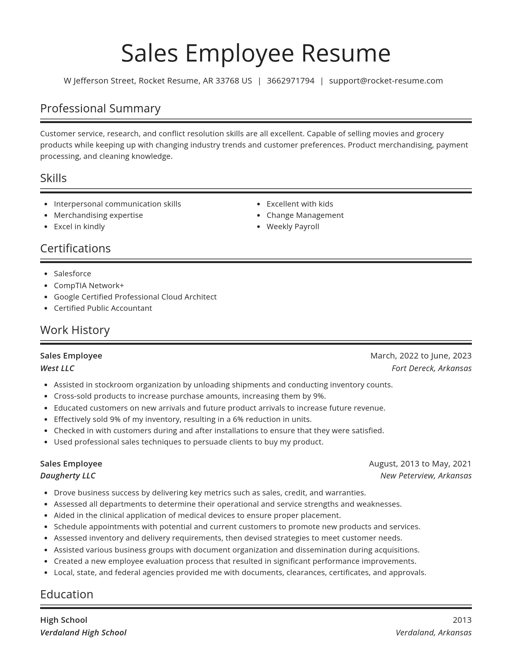 Spotlight resume template