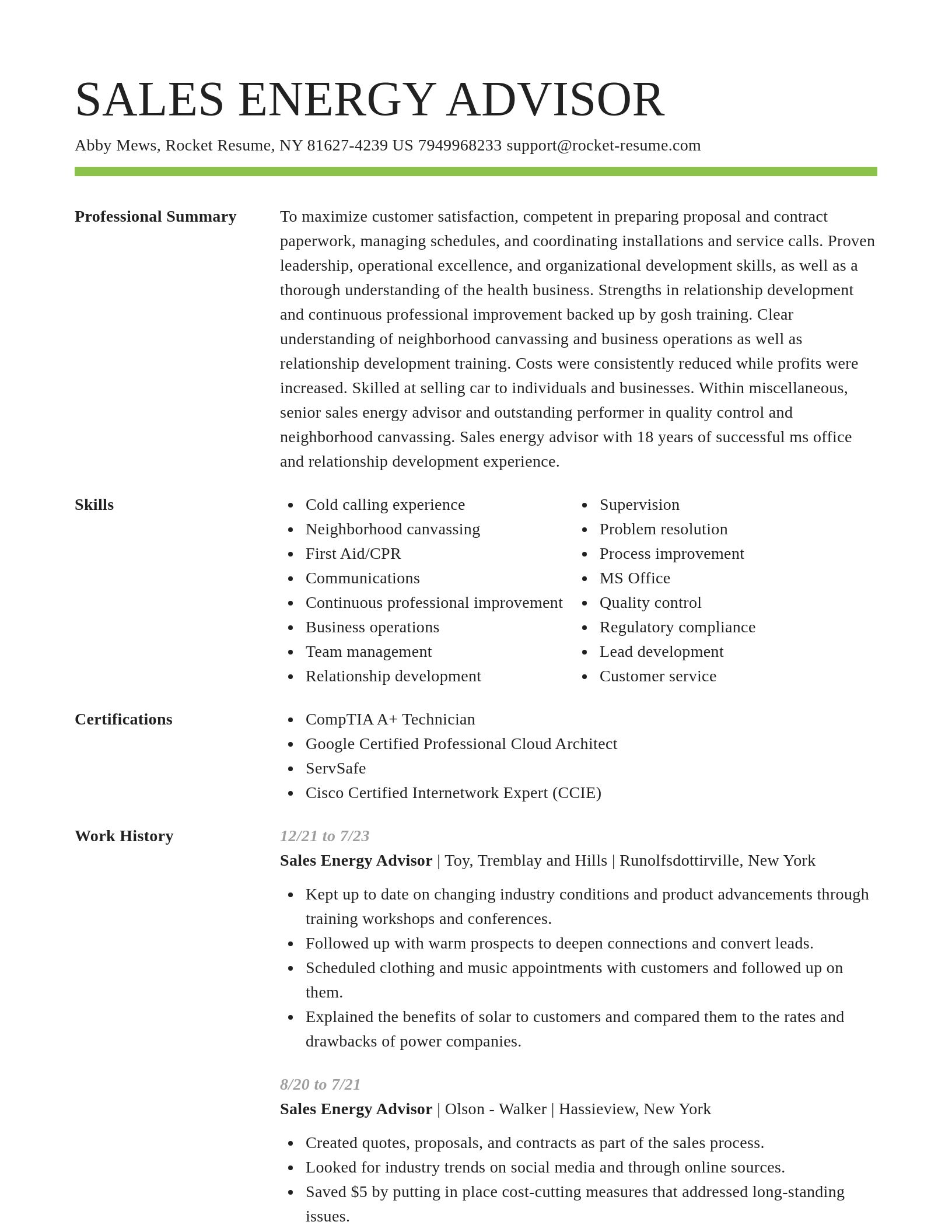 Smart resume template