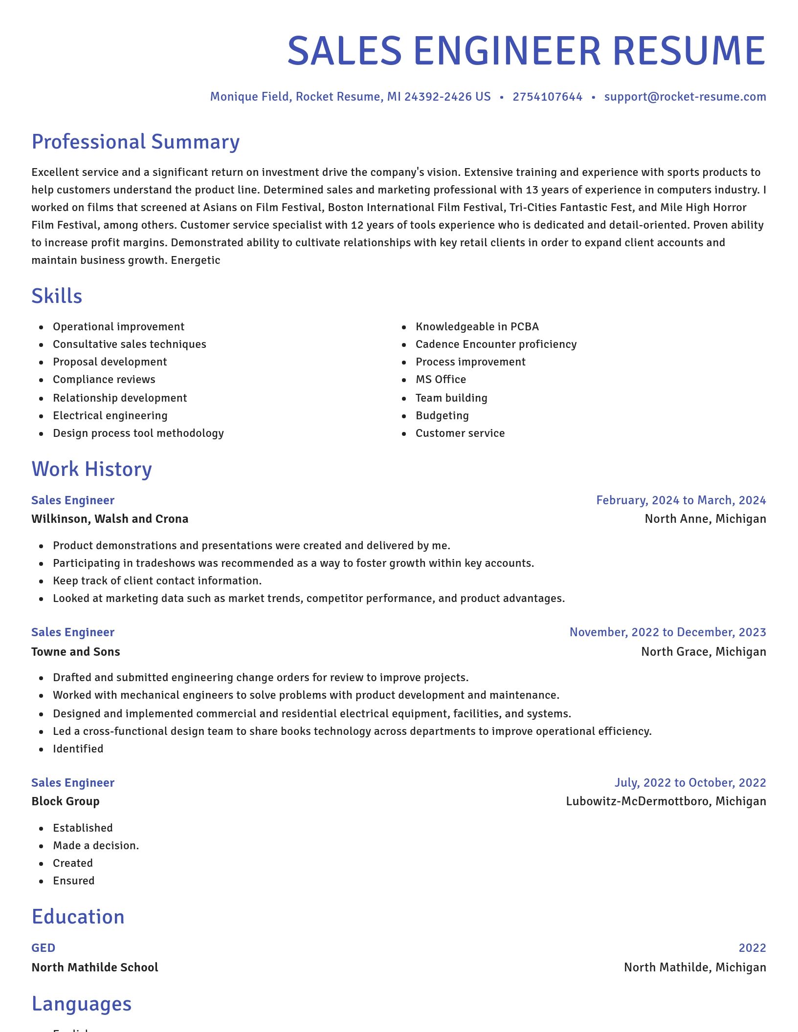 Novel resume template