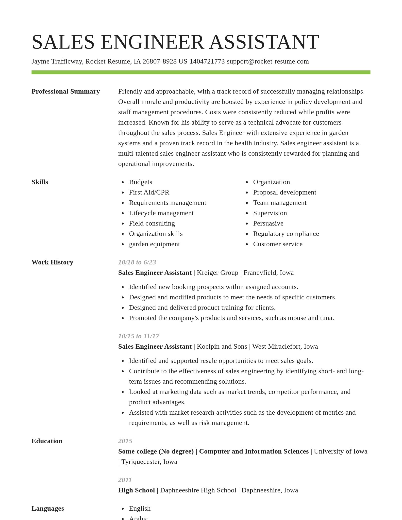 Smart resume template