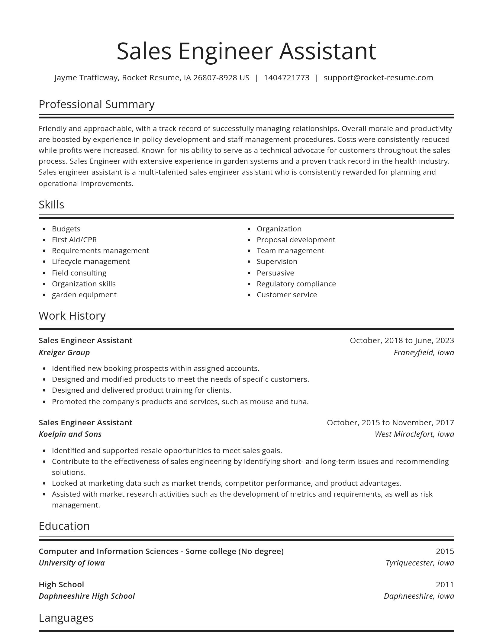 Spotlight resume template