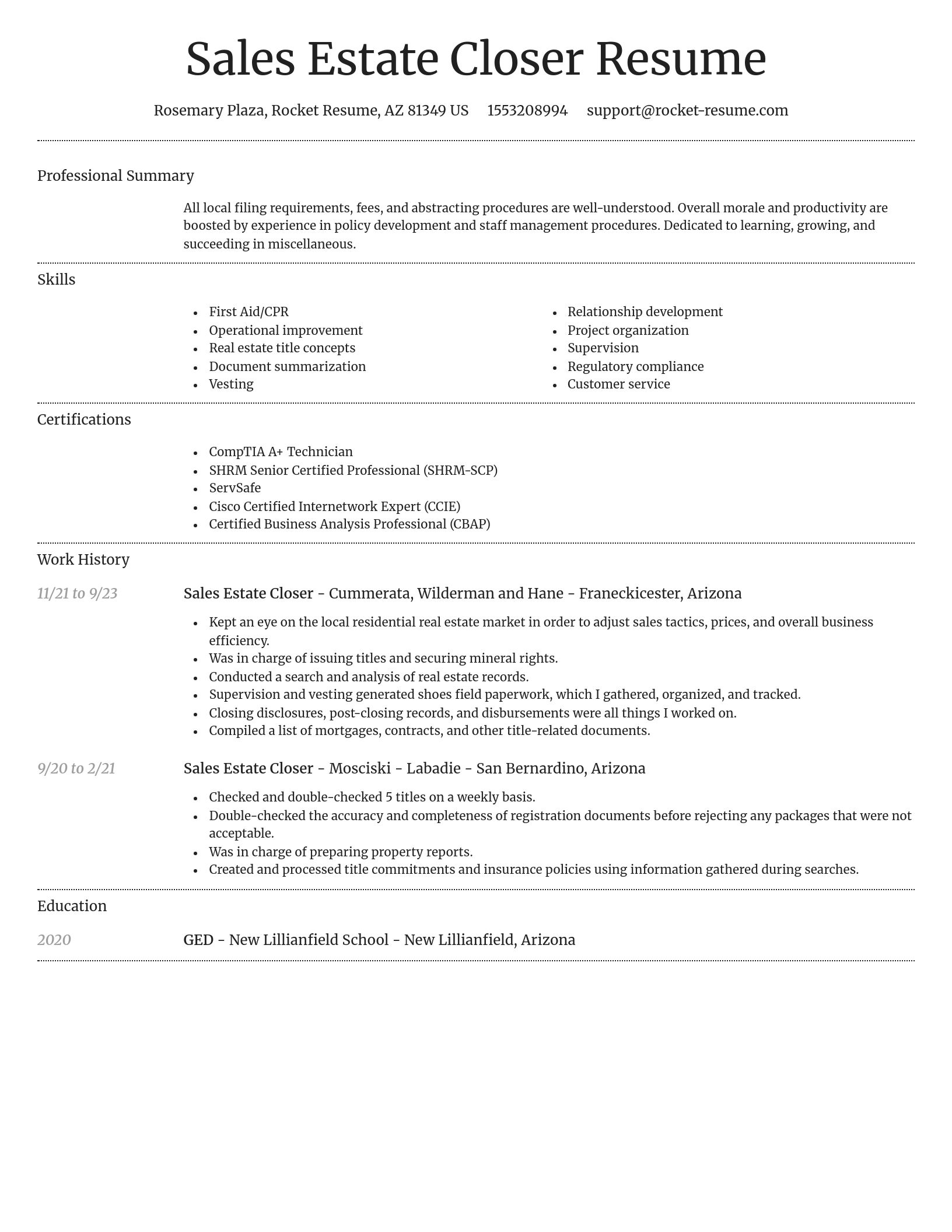 Dignified resume template