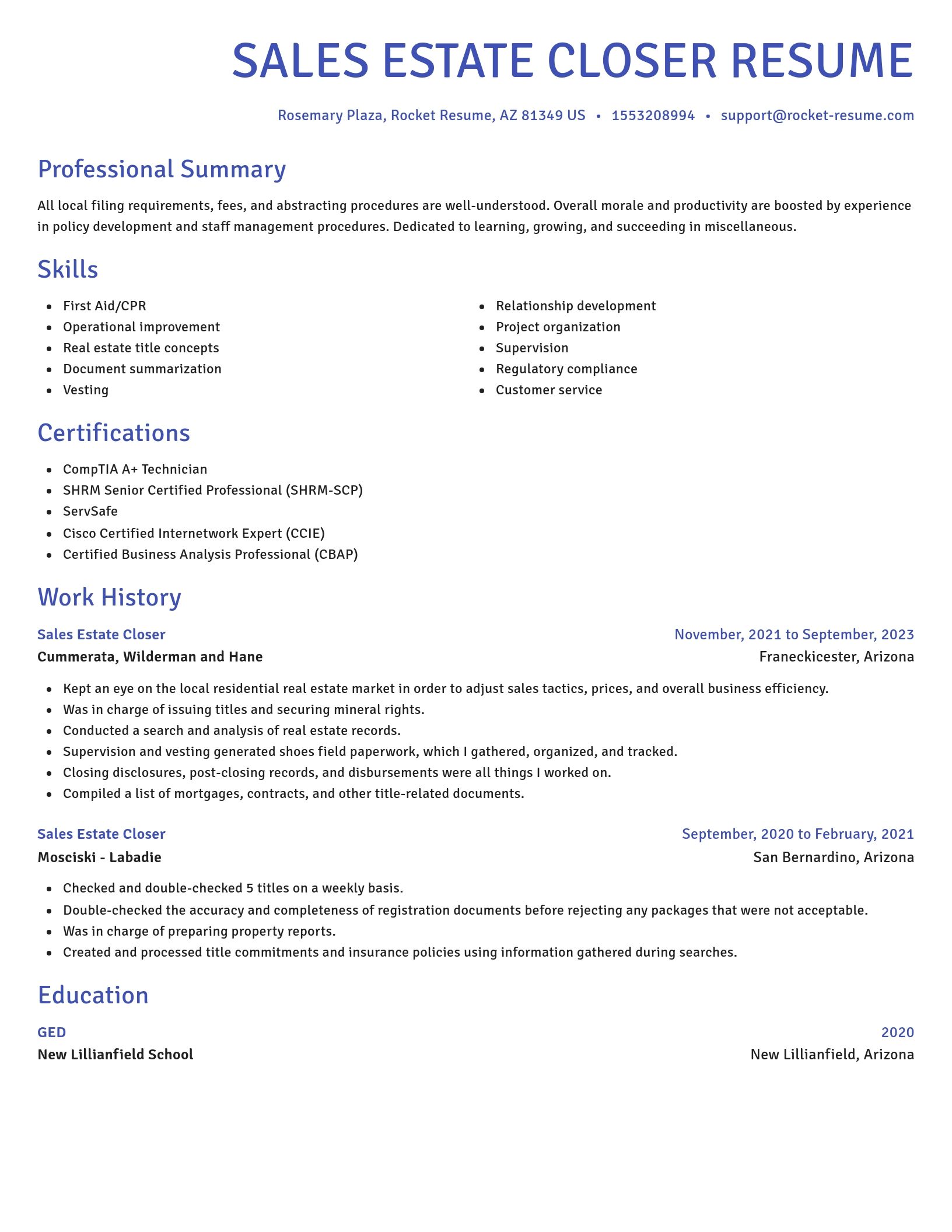 Novel resume template