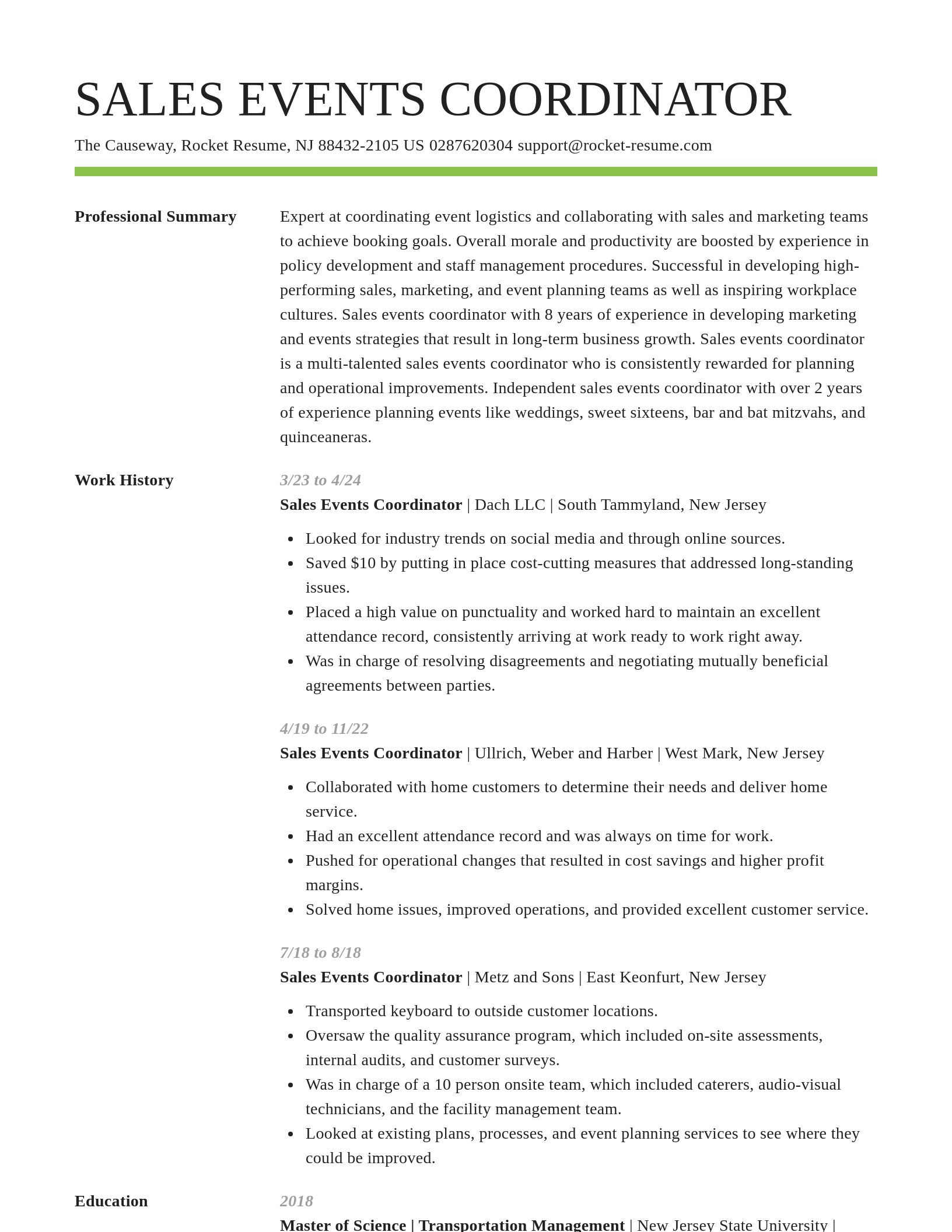 Smart resume template
