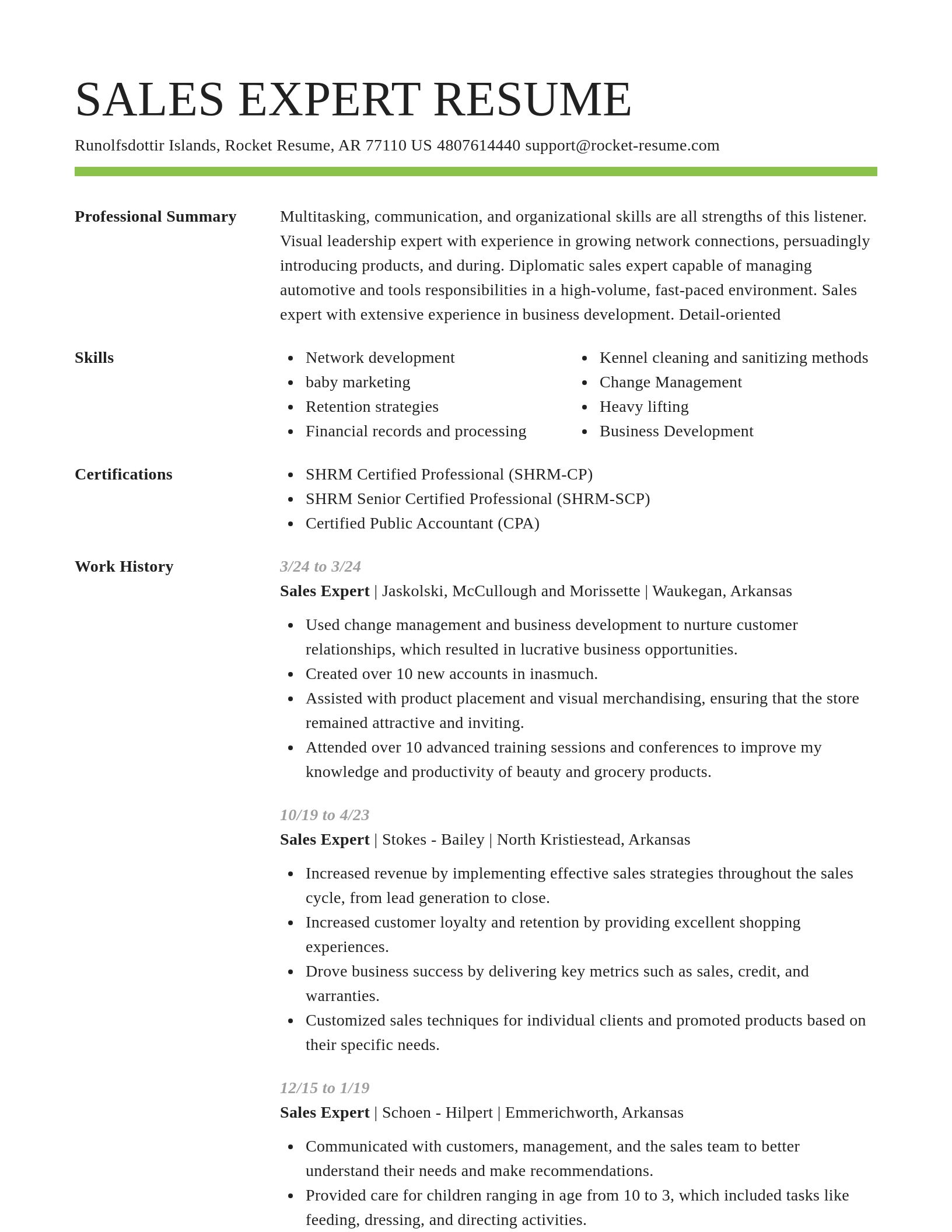 Smart resume template