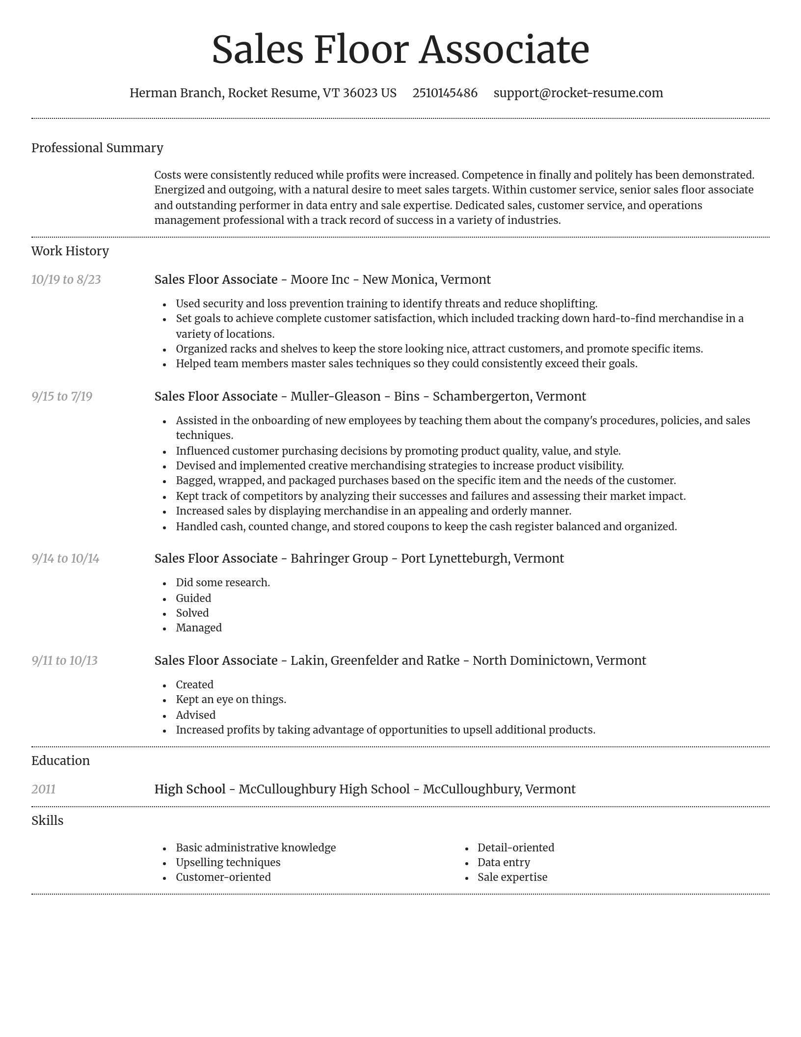 Dignified resume template