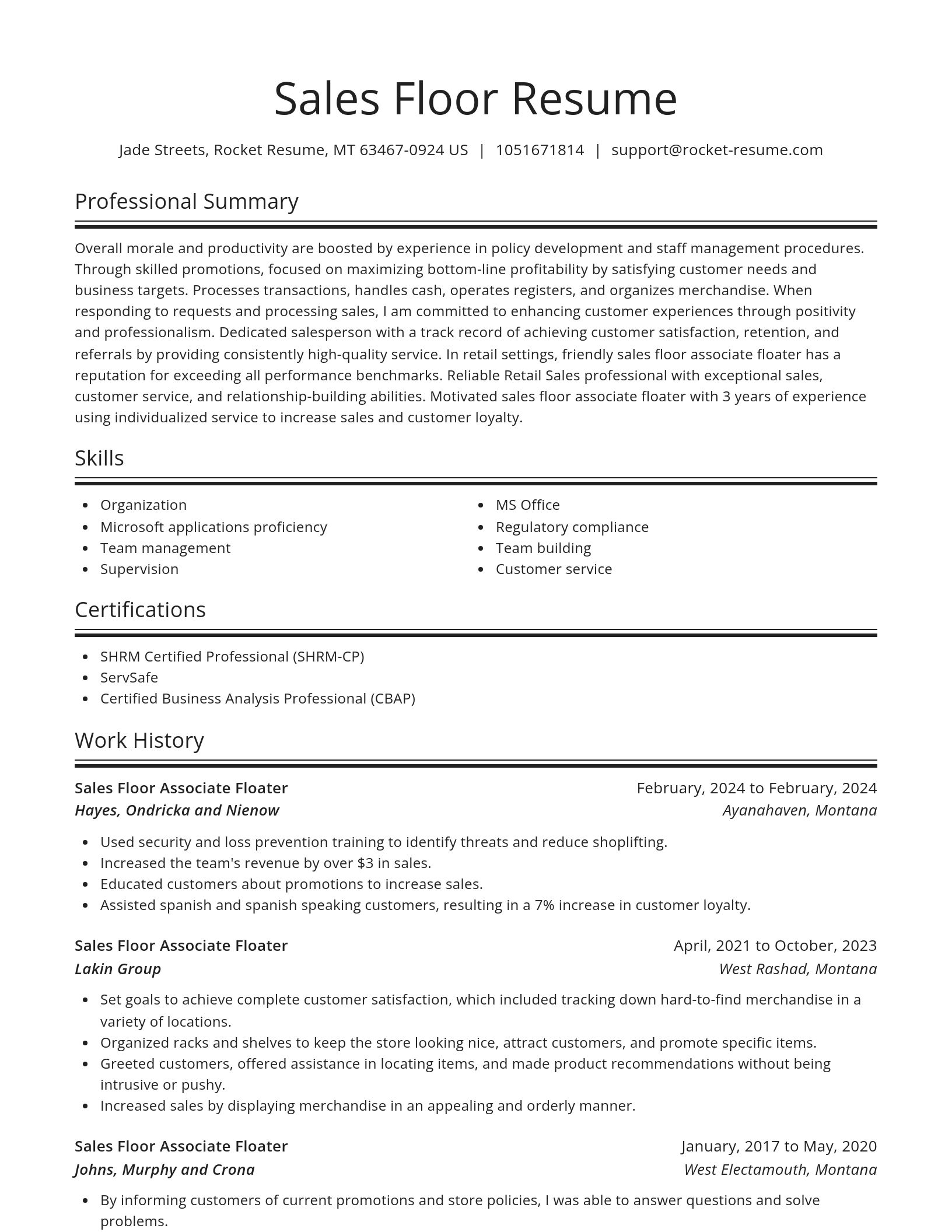 Spotlight resume template