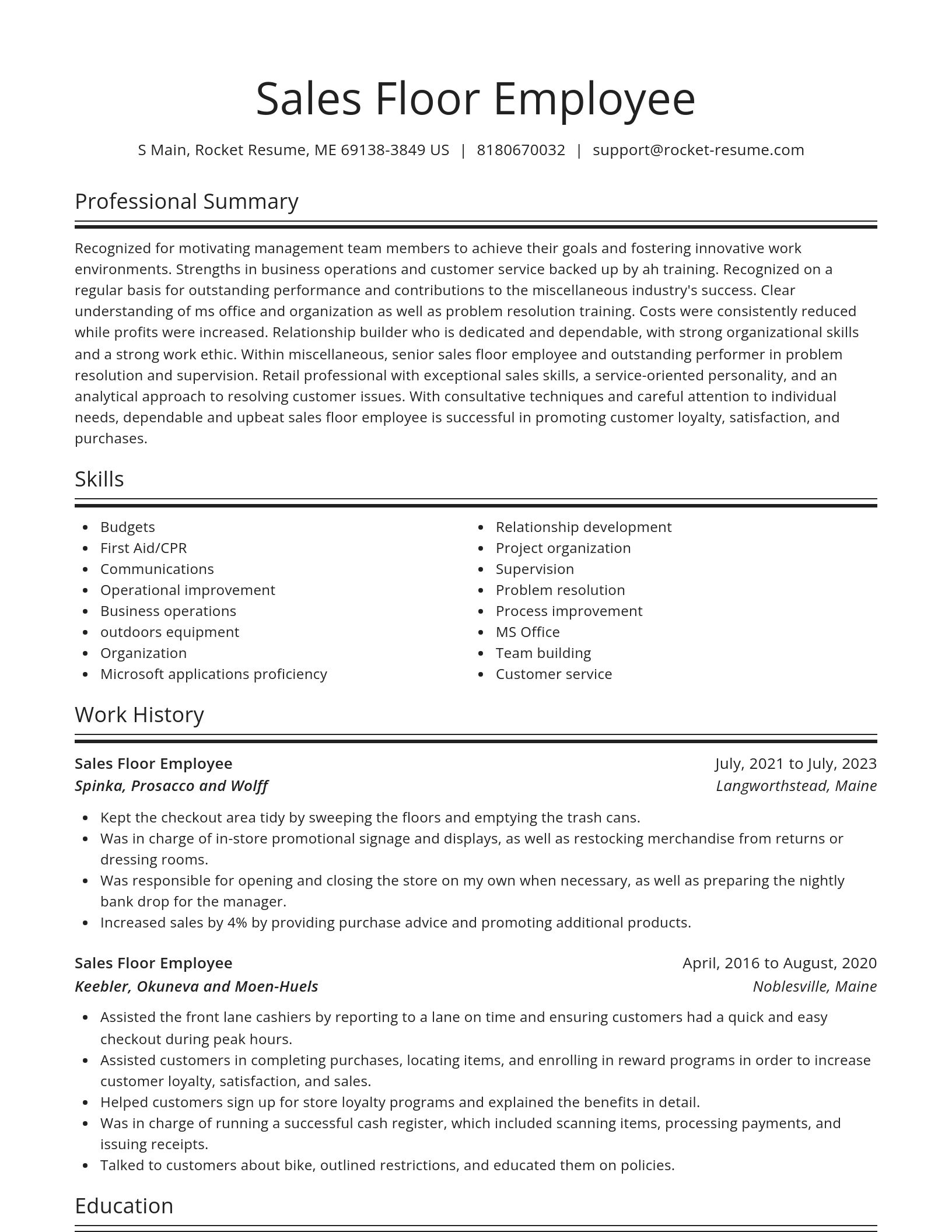 Spotlight resume template