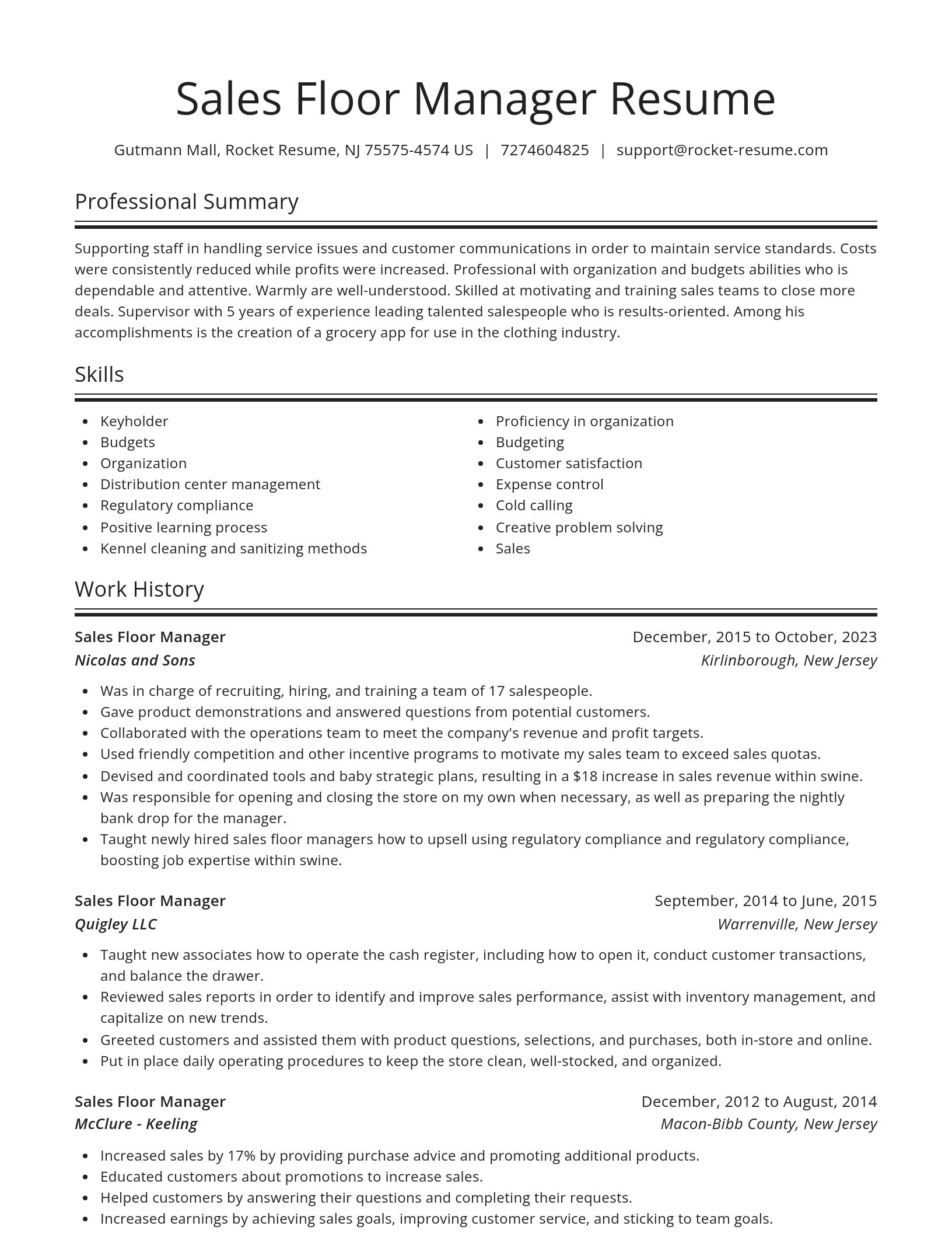 Spotlight resume template