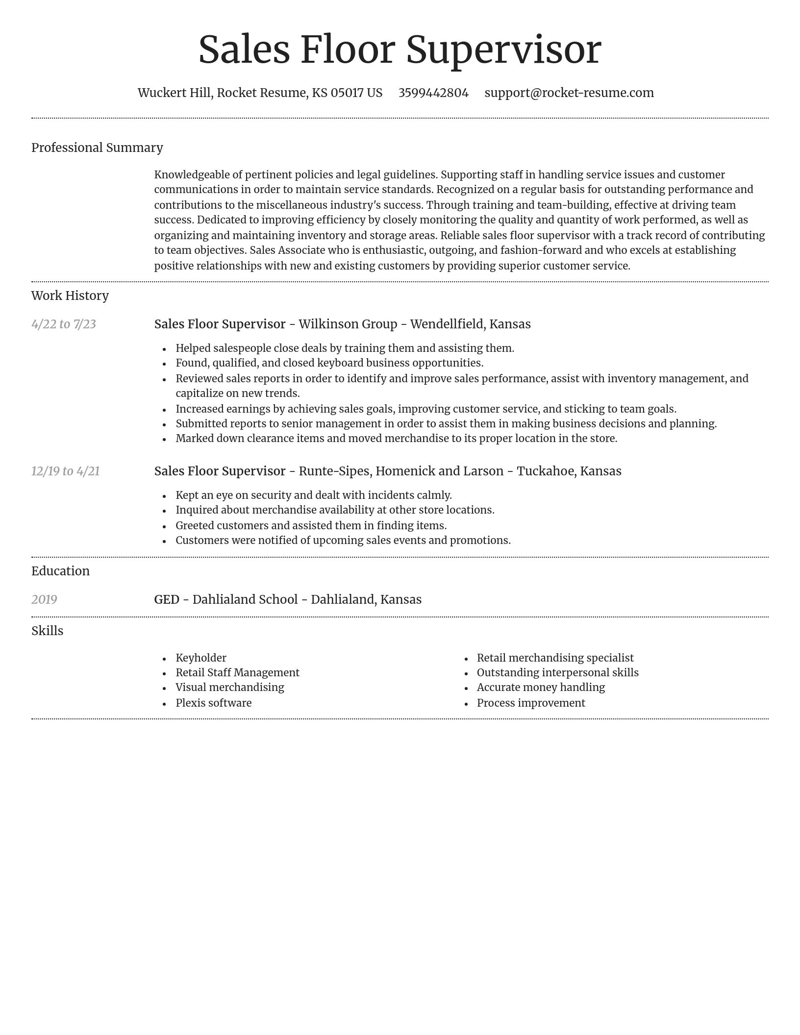 Dignified resume template