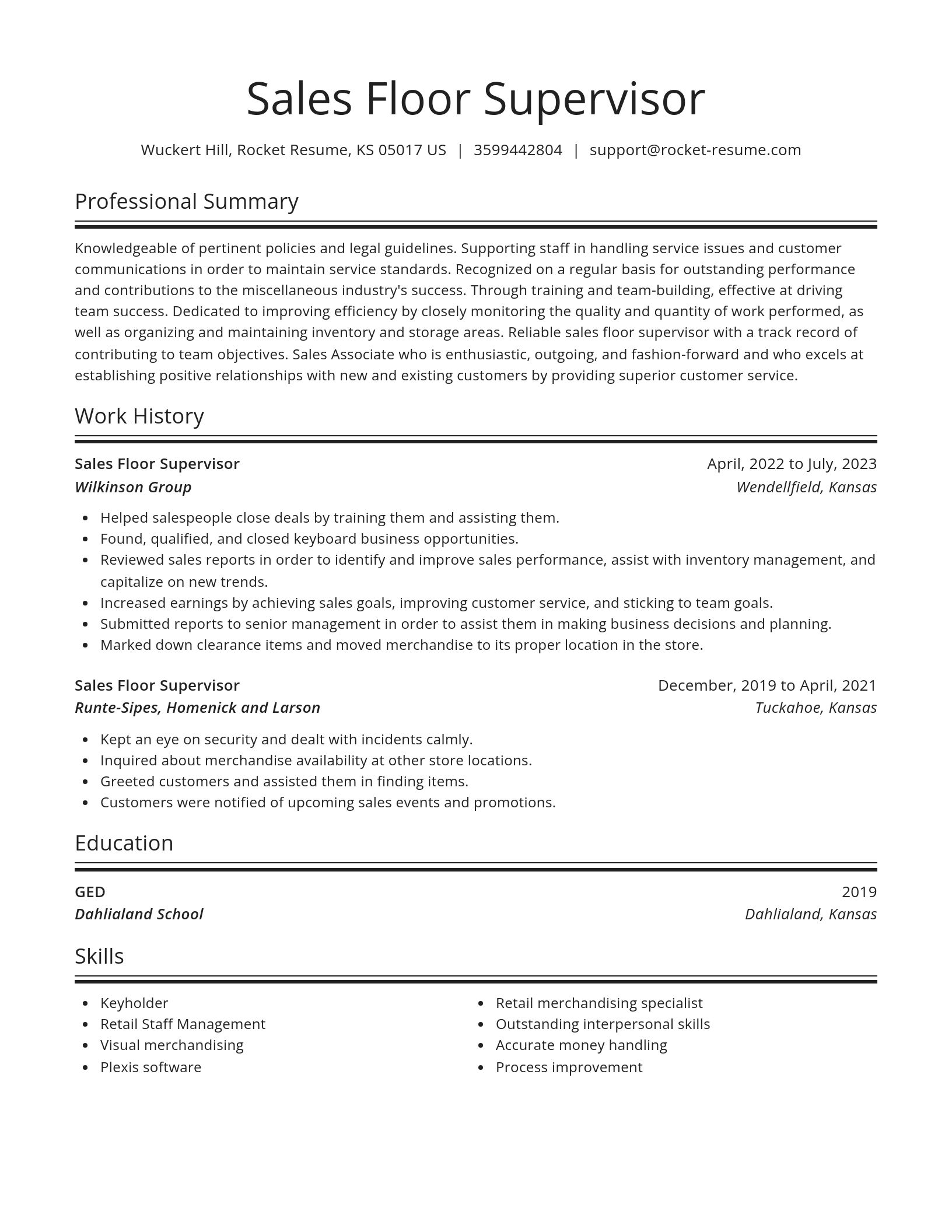 Spotlight resume template
