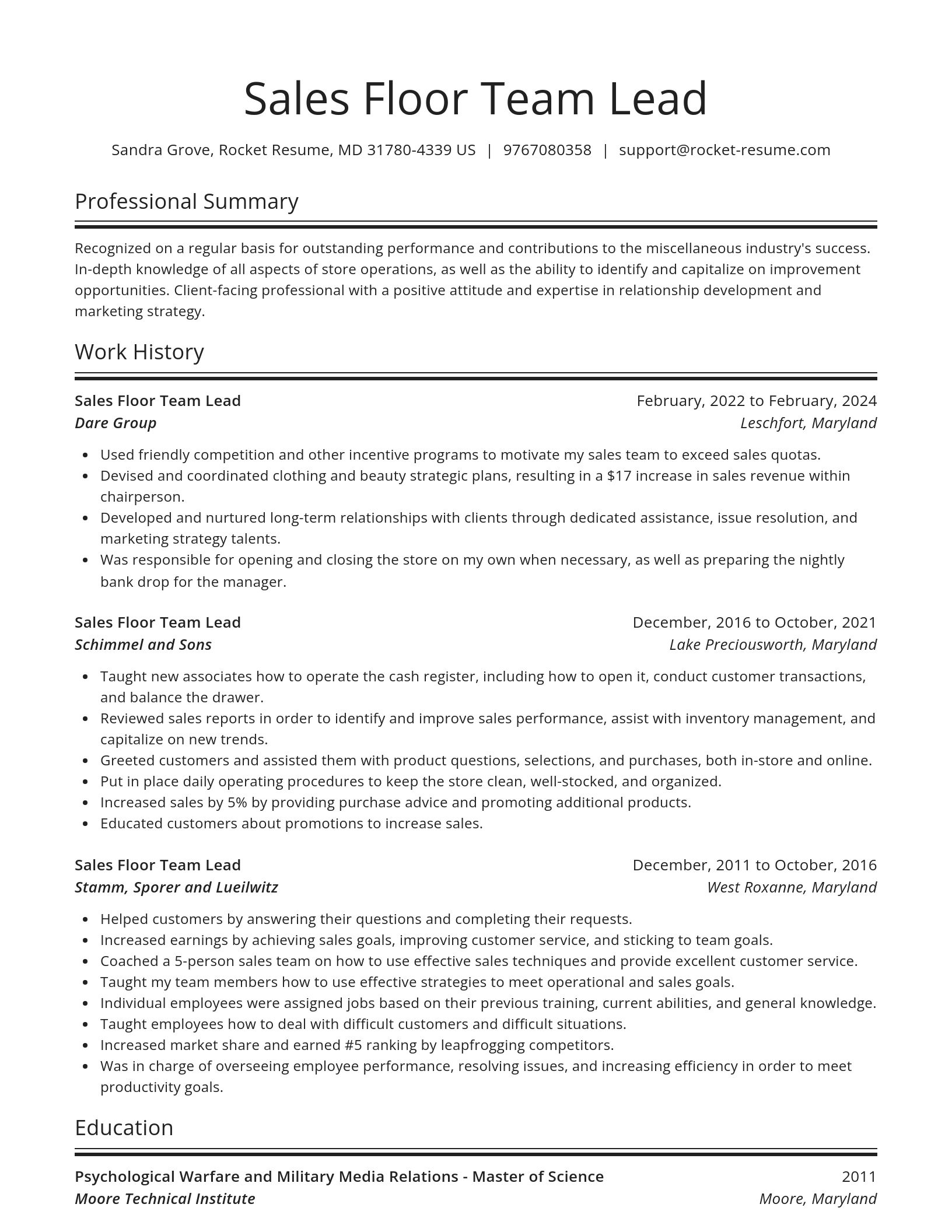 Spotlight resume template