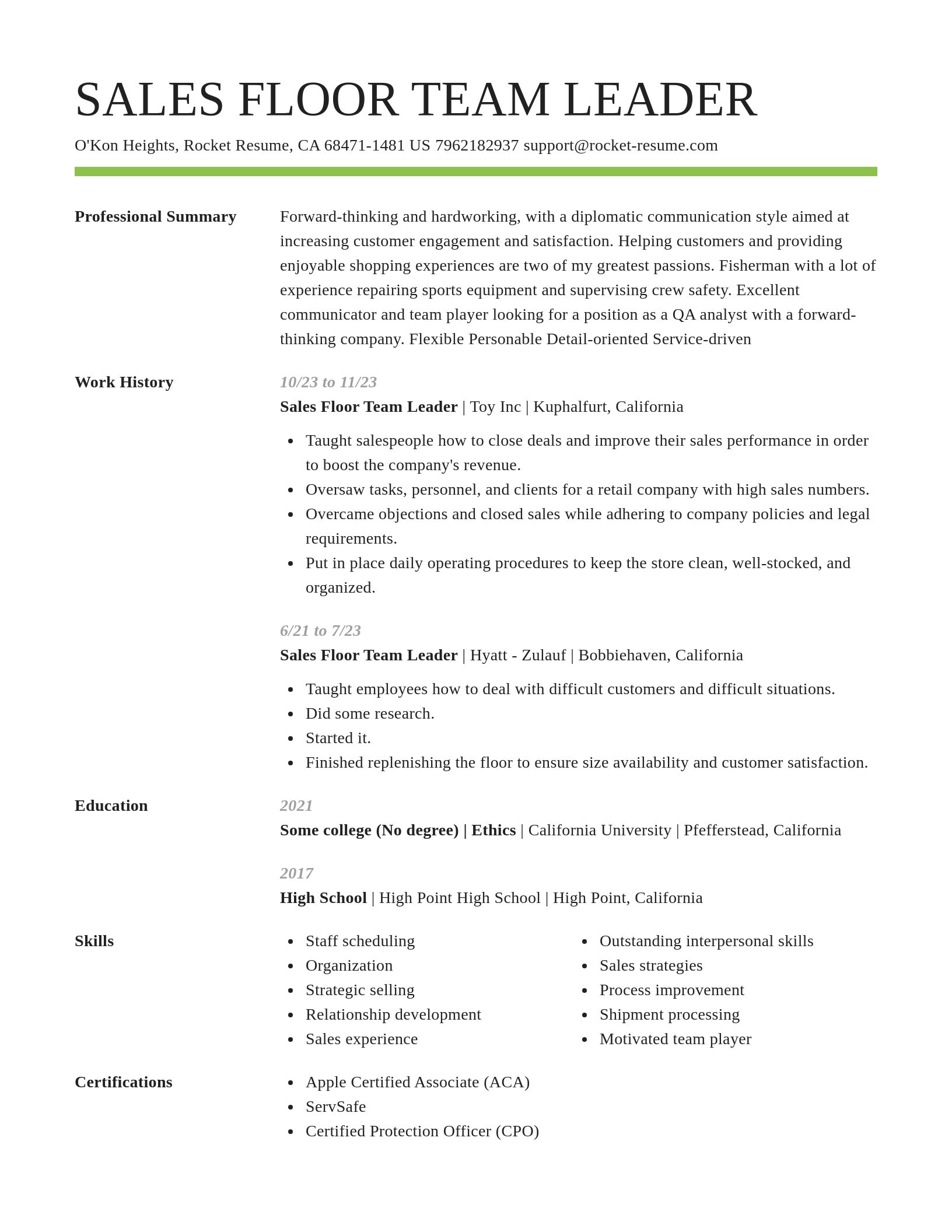 Smart resume template
