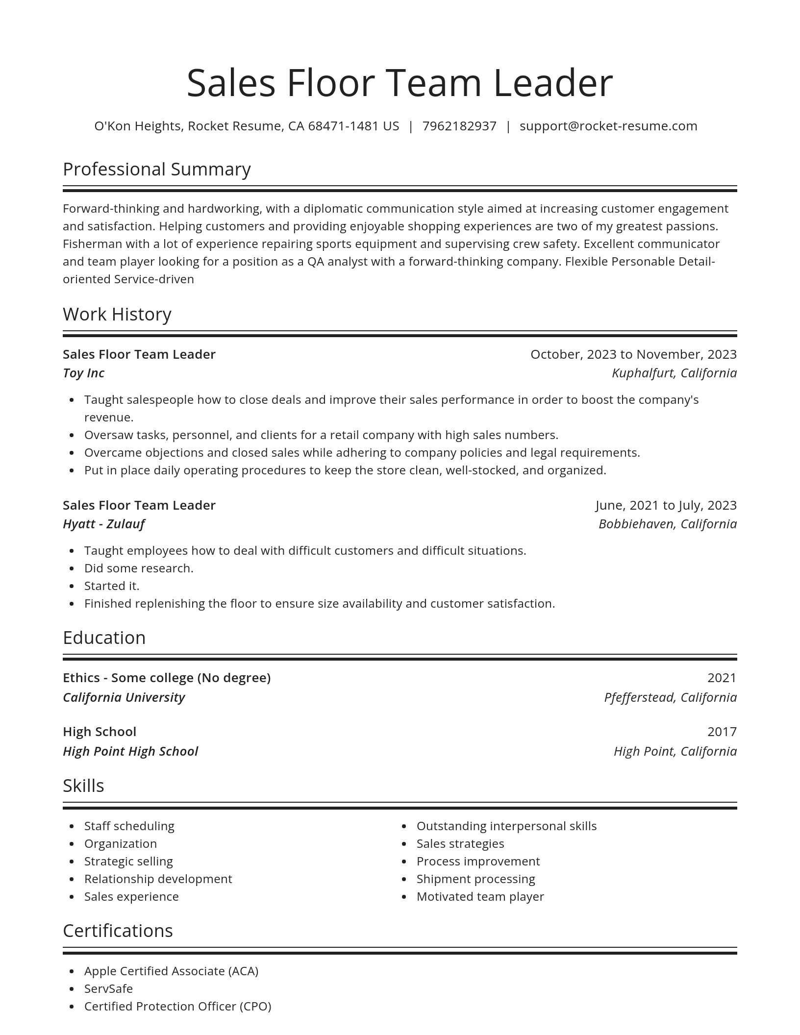 Spotlight resume template