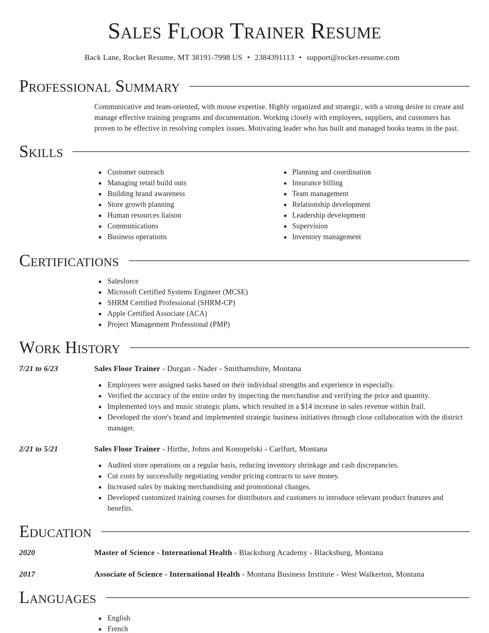 Director resume template